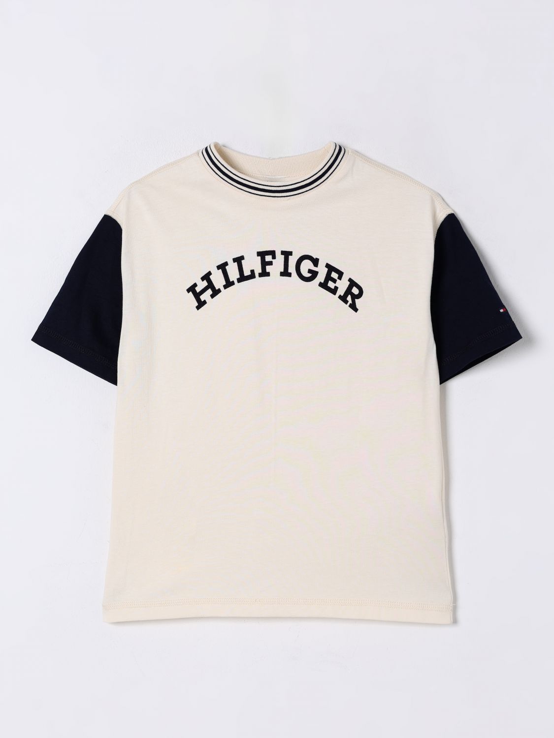 Shop Tommy Hilfiger T-shirt Kids Color Beige