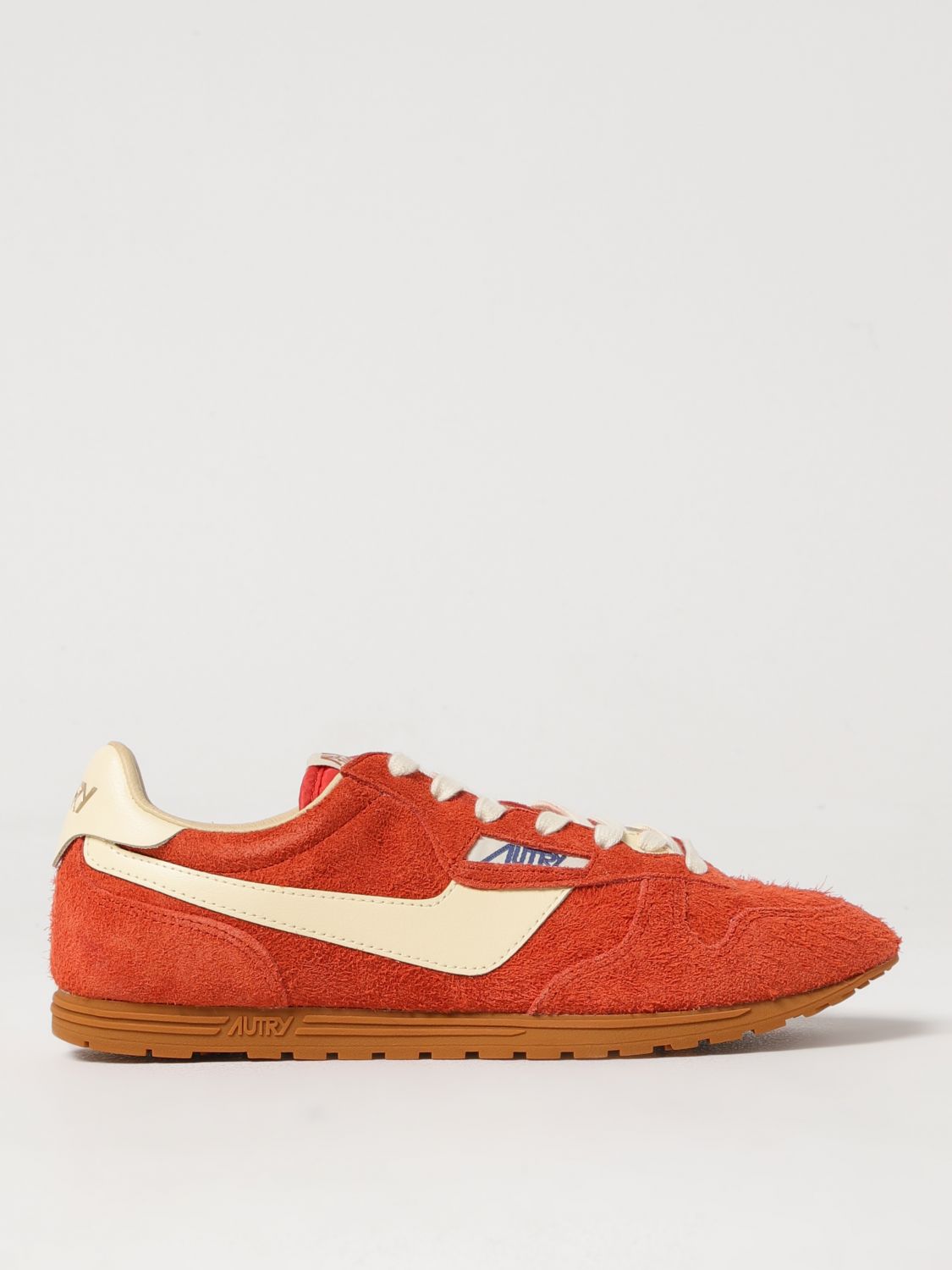 Autry Windspin Low Red Sneaker With Logo On The Side And On The Heel In Suede Man In Red