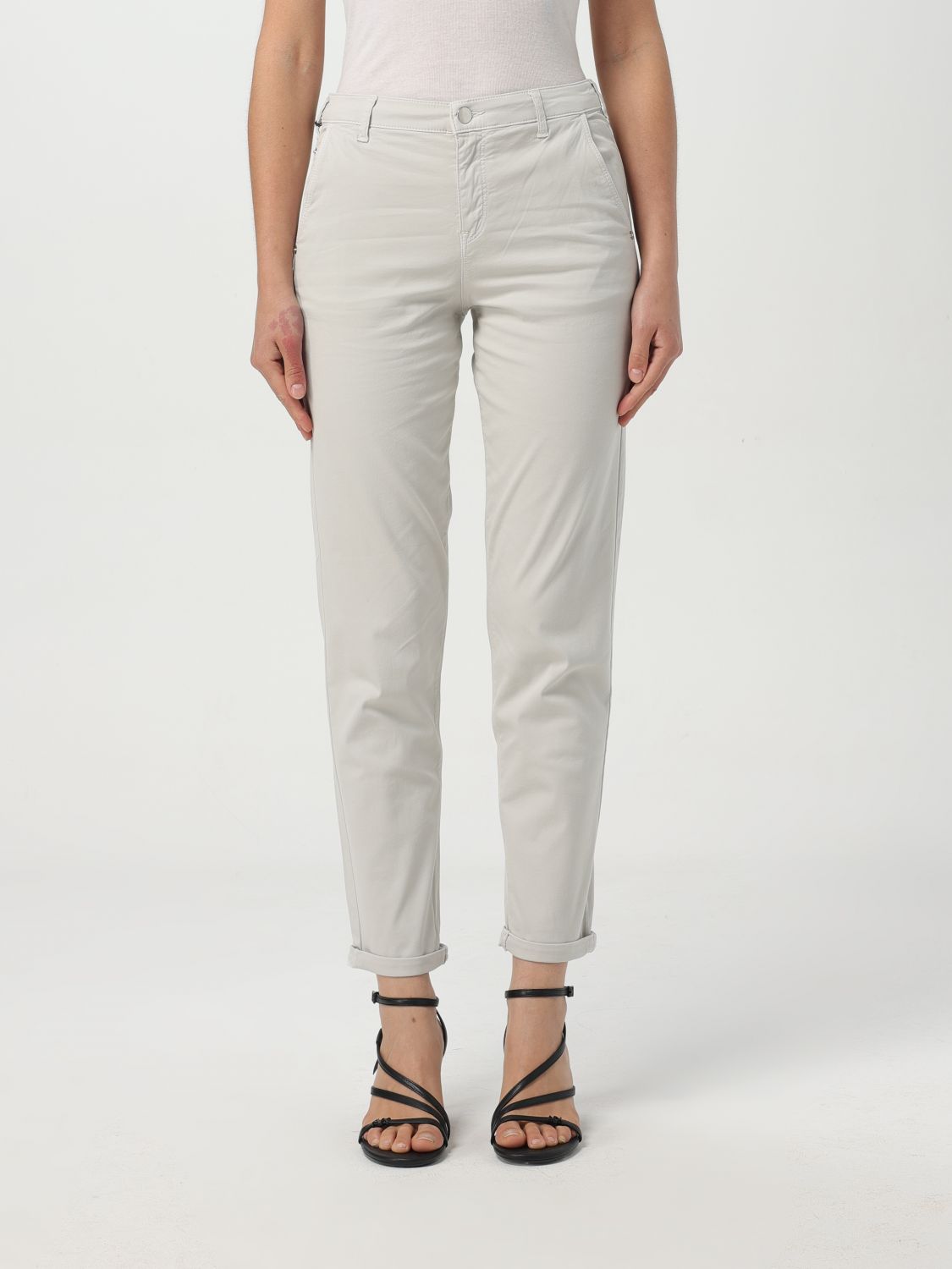 Shop Emporio Armani Pants Woman Color Grey