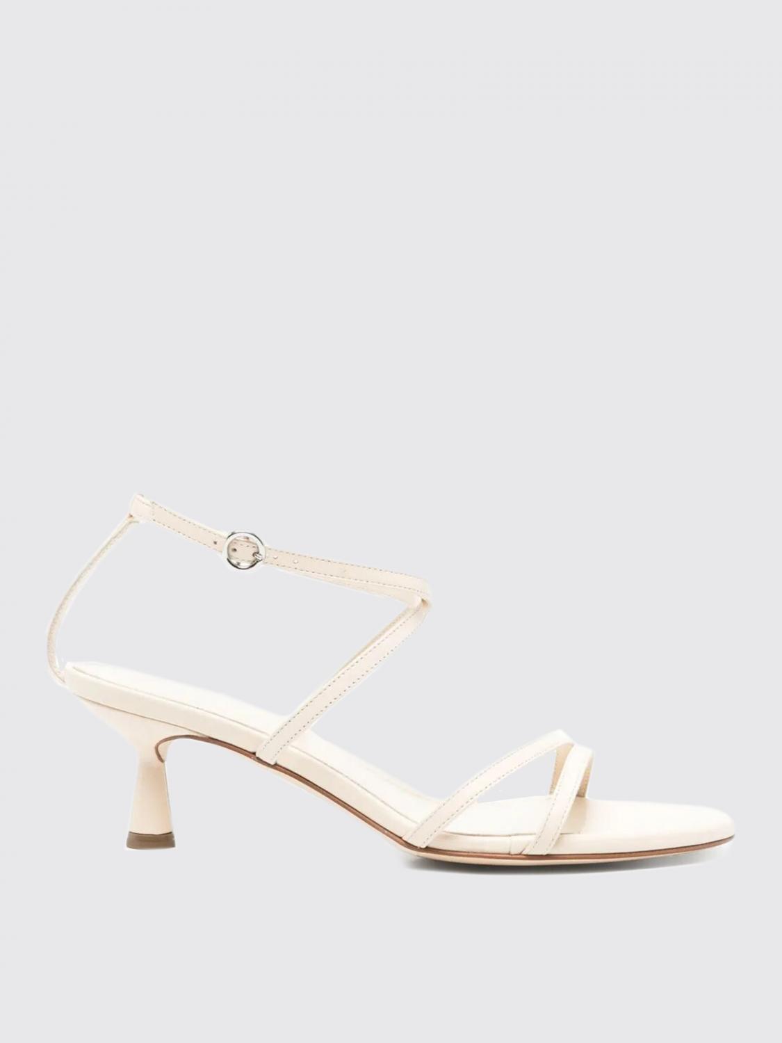 Aeyde 50mm Leather Sandals In Cream