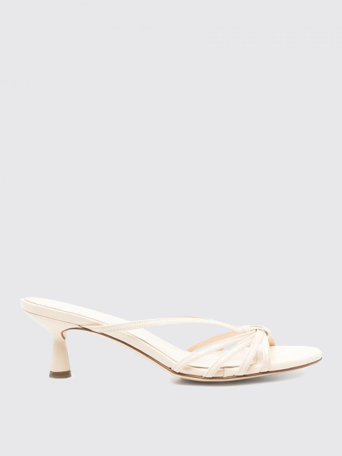 Aeyde 50mm Leather Sandals In Cream