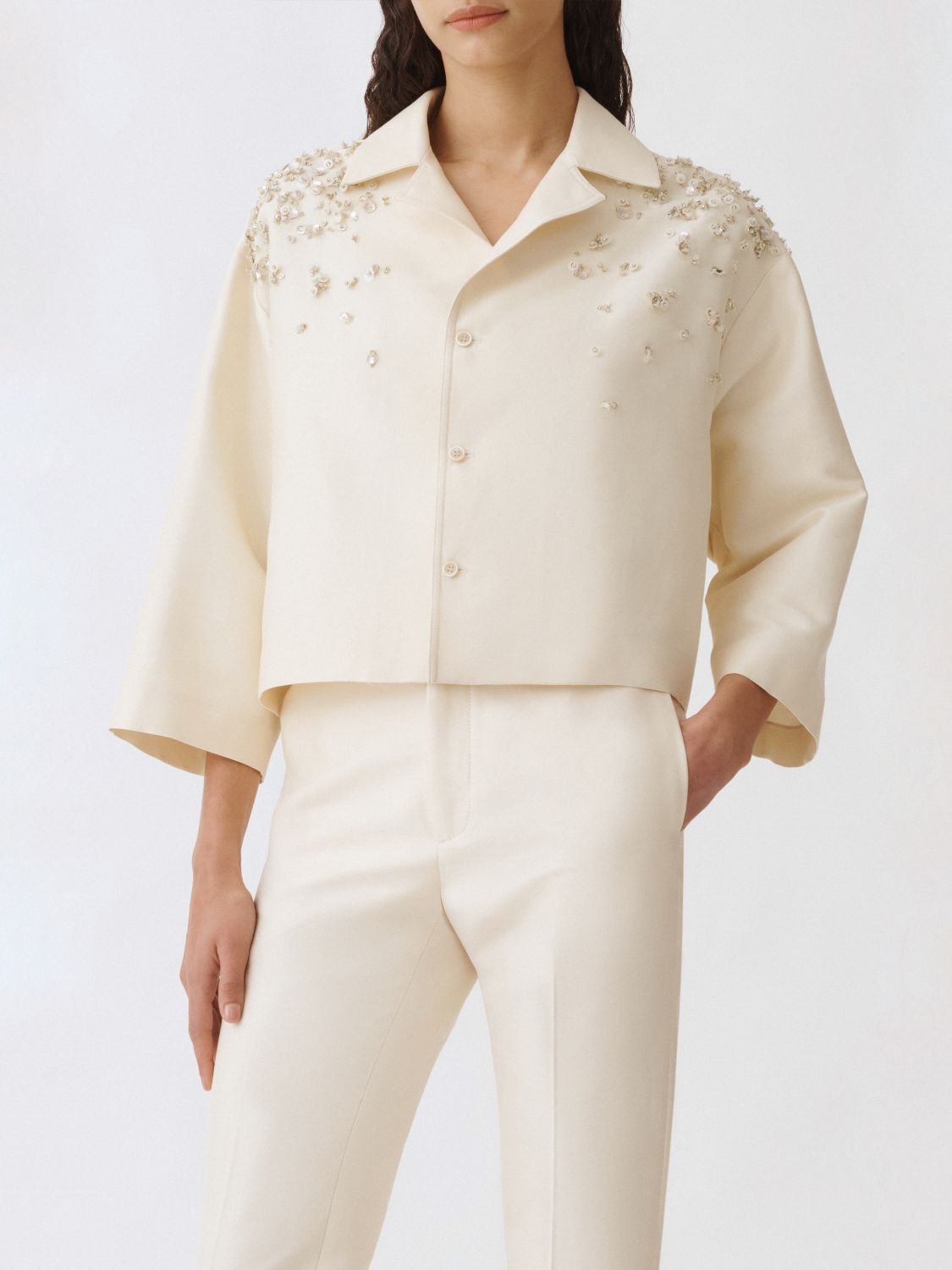 Shop Fabiana Filippi Jacket Woman Color White
