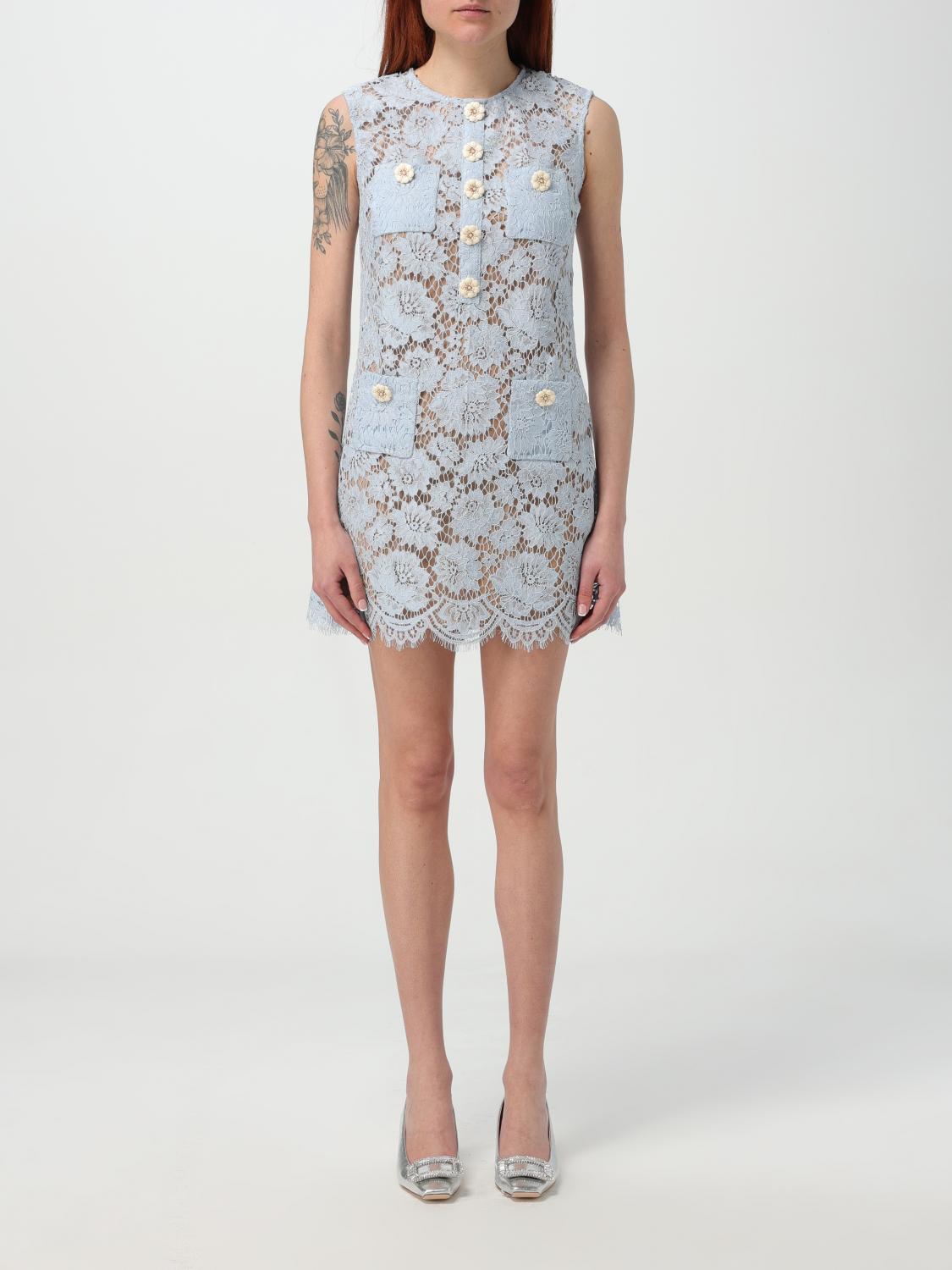 Shop Self-portrait Dress Woman Color Blue