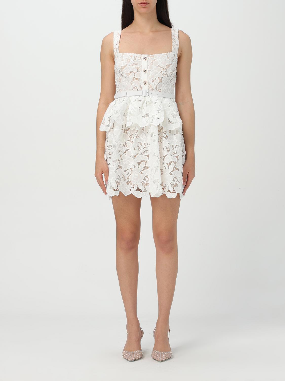Self-portrait Self Portrait 'lace' Dress In White Polyamide Blend In White