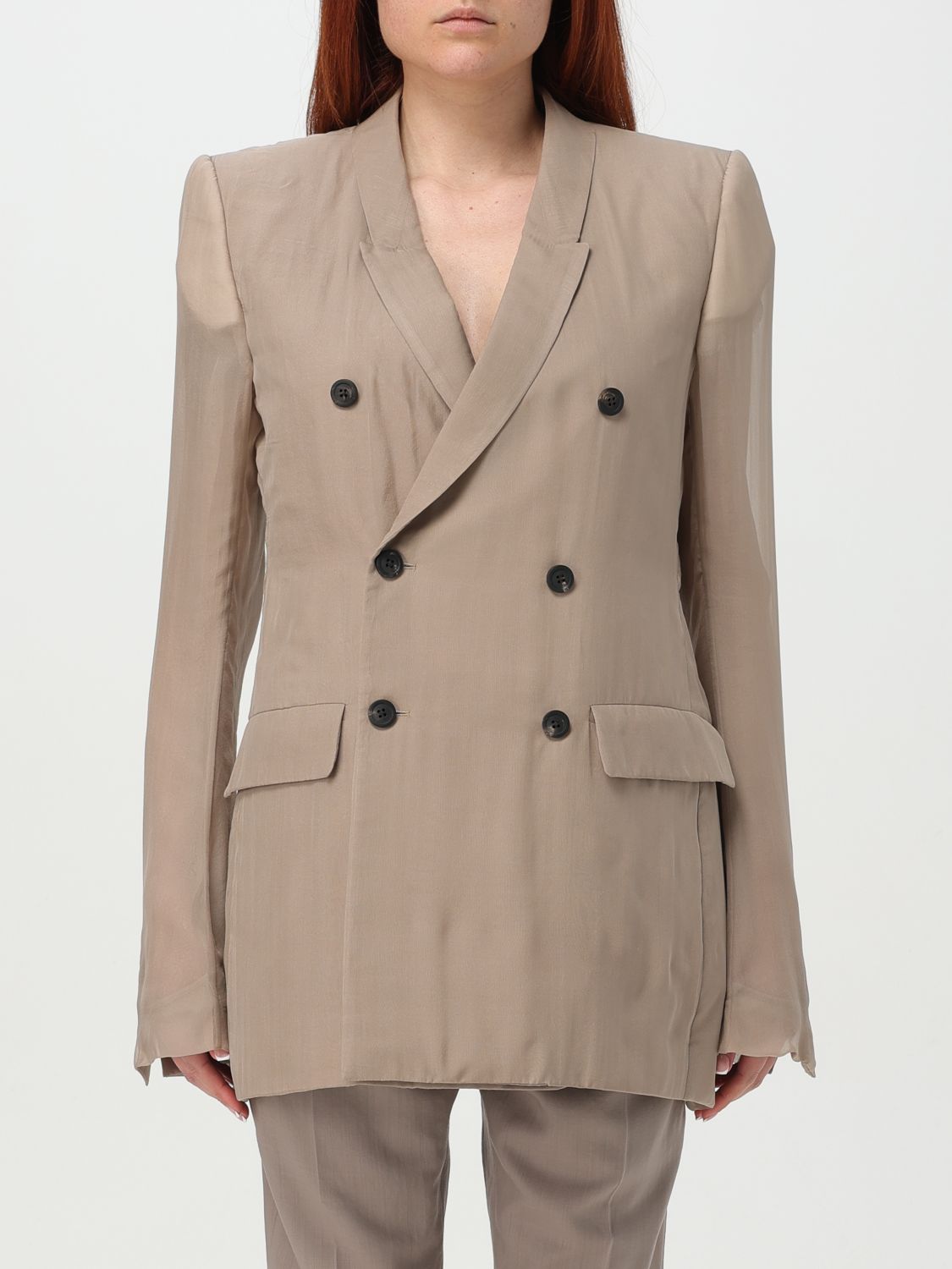 Rick Owens Women Double-breasted Blazer In Neutral
