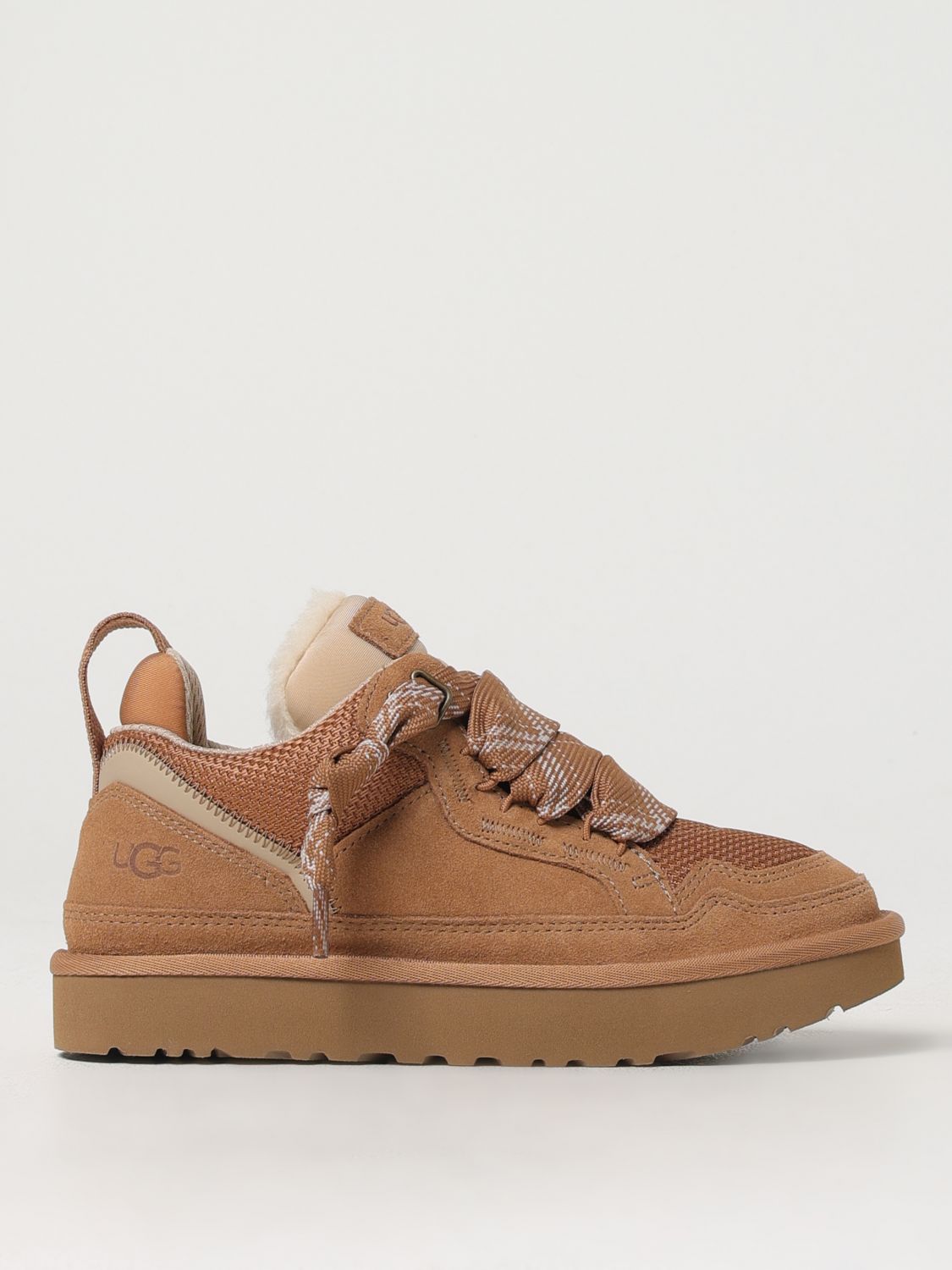 Ugg Casual Brown Boot-style Sneakers With Integrated Laces In ブラウン