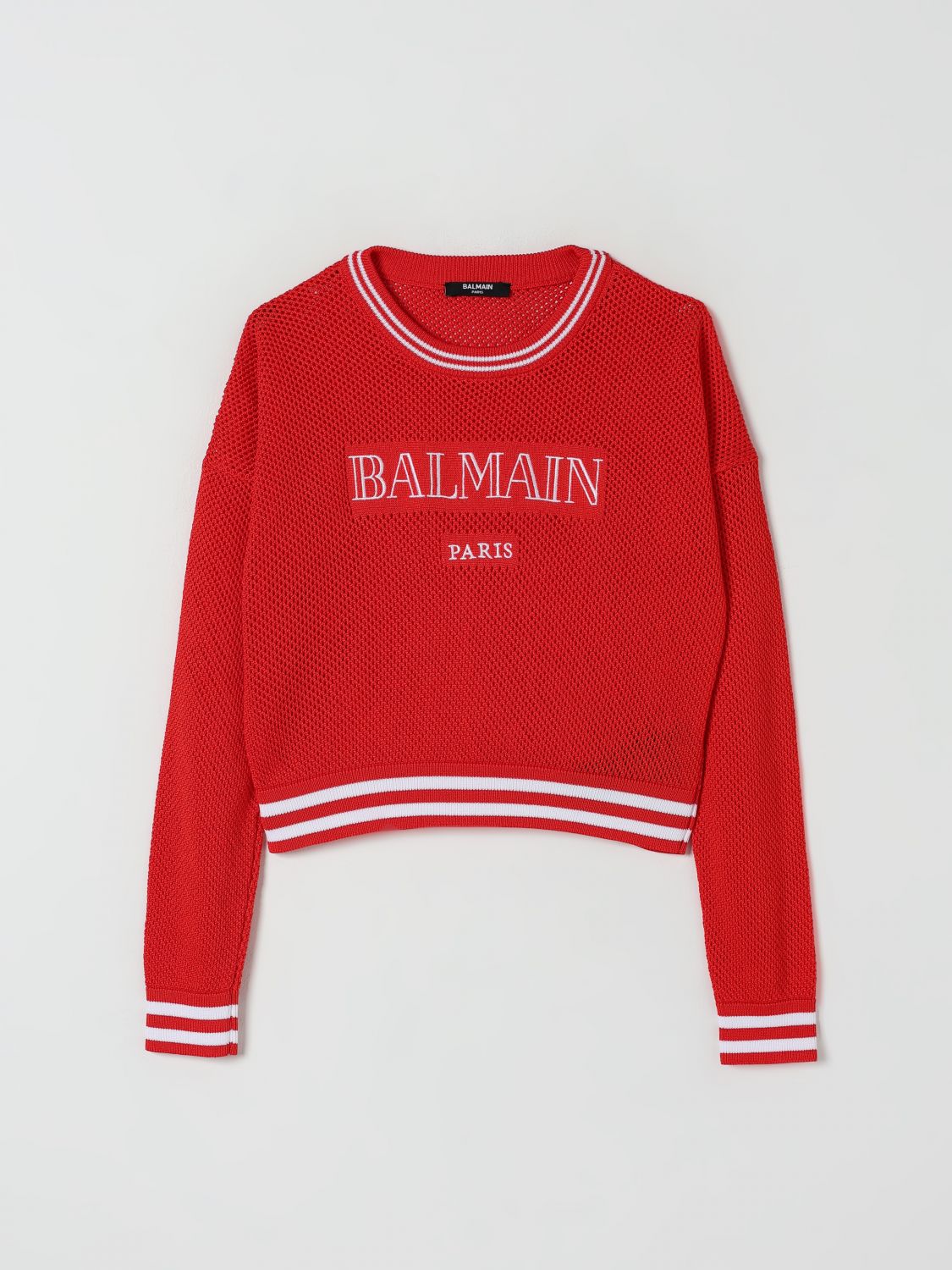 Shop Balmain Sweater Kids Color Multicolor
