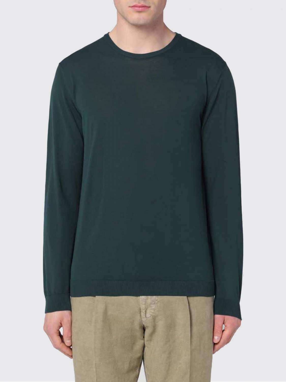 Roberto Collina Dark Green Sweater In Cotton In Green