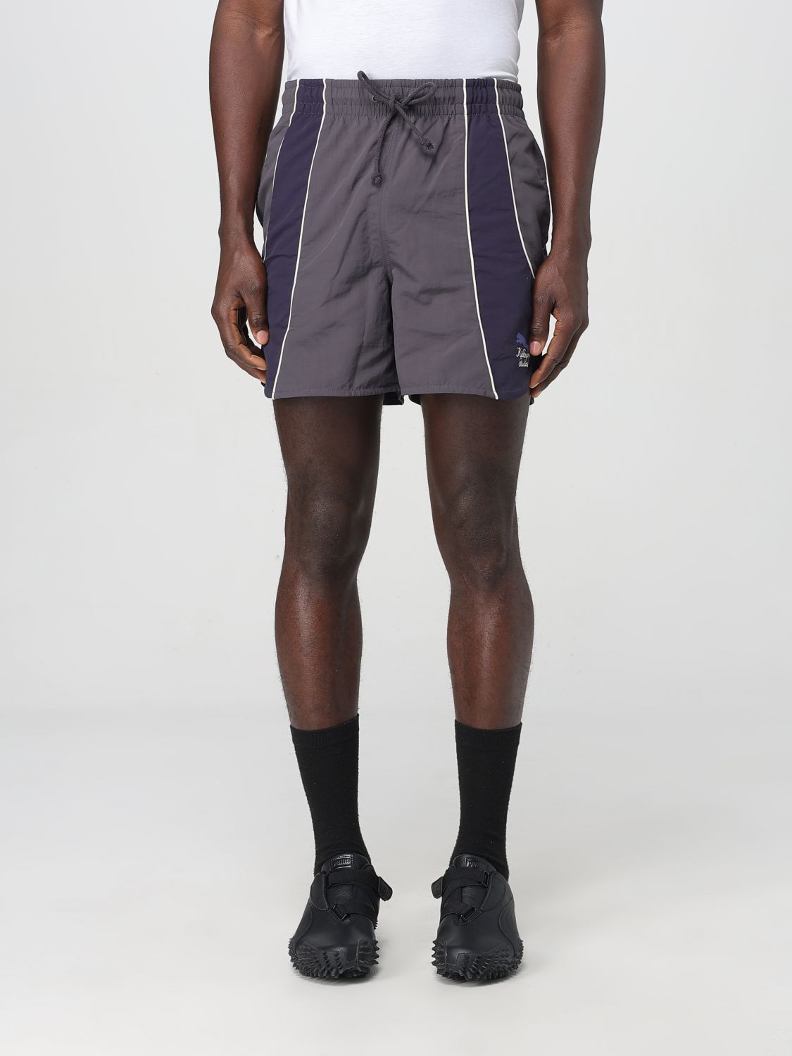 Puma X Kidsuper Colorblock Nylon Shorts In Grey