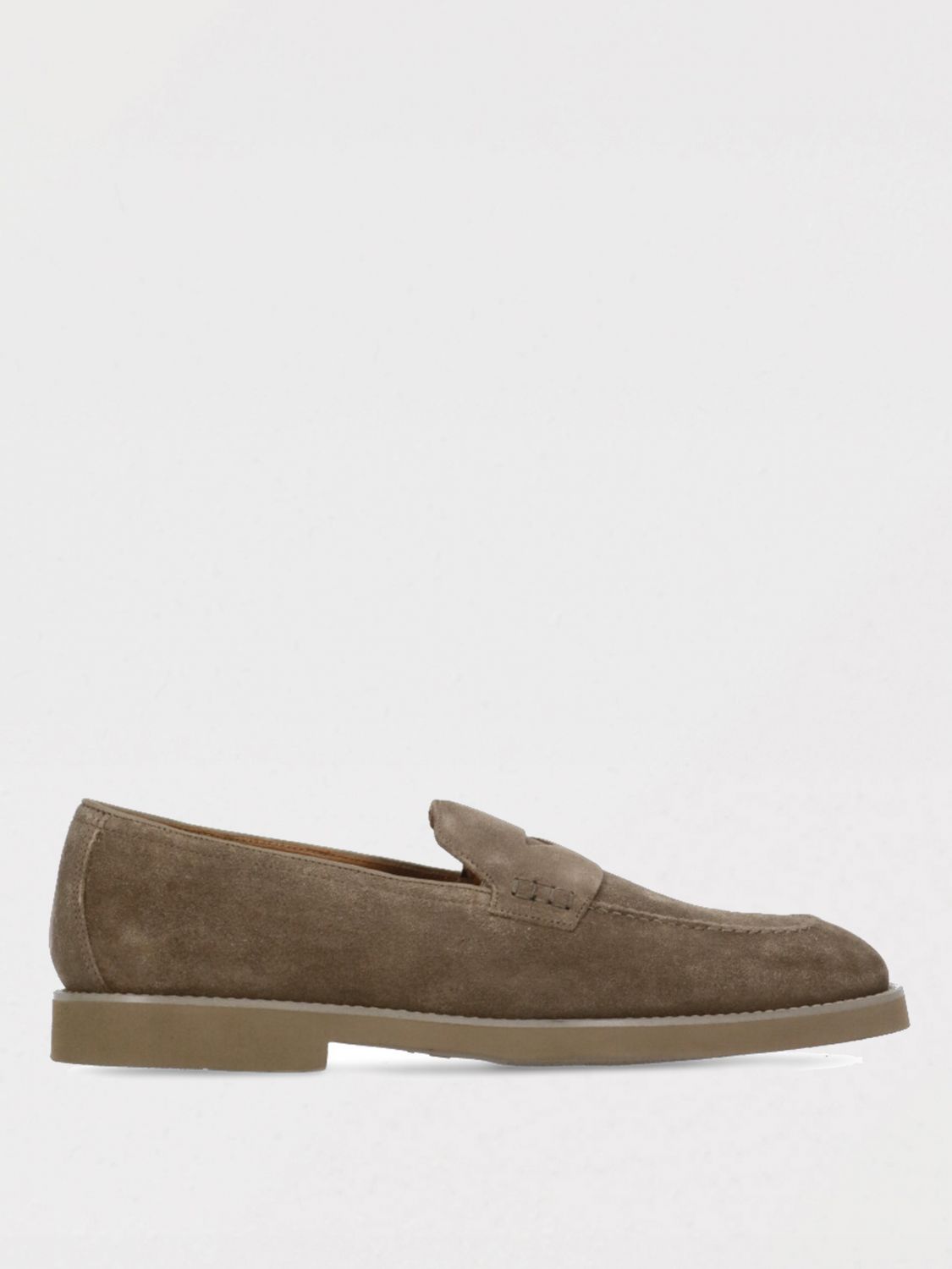 Doucal's Brown Suede Leather Loafers In Brown