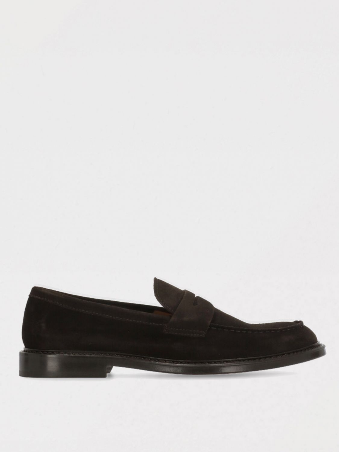 Doucal's 'standford' Black Slip-on Loafers In Brown