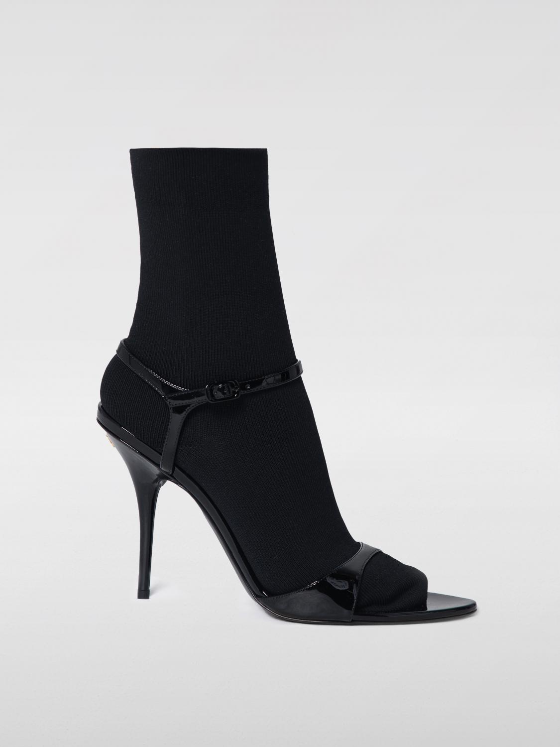 Balenciaga Avenue Sock Black Sandal In Patent Leather And Mesh In Black