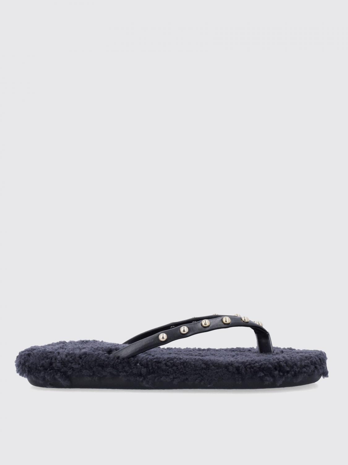 Ancient Greek Black Studs Slipper In Black