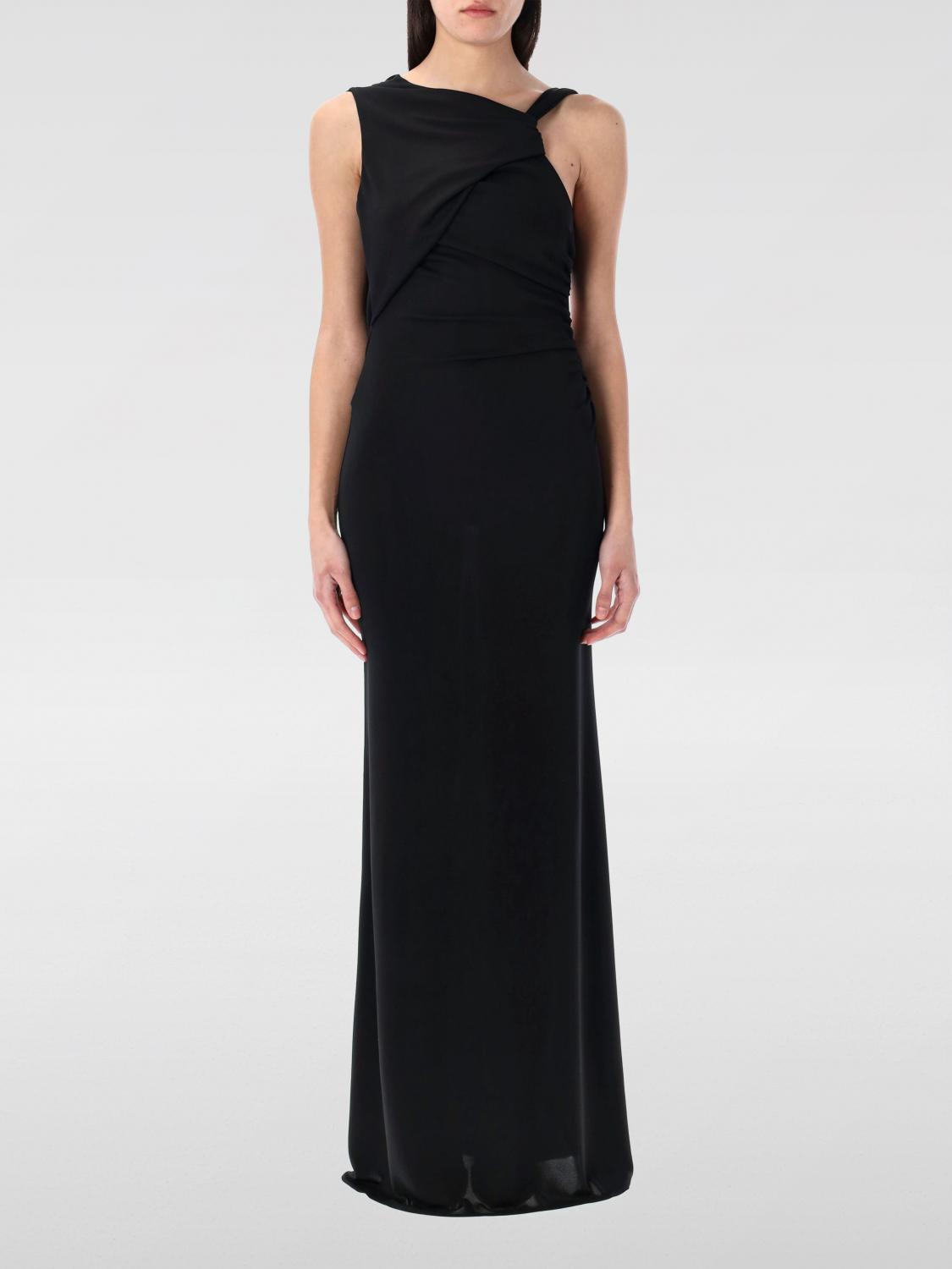 The Andamane Venere Draped Maxi Dress In Black