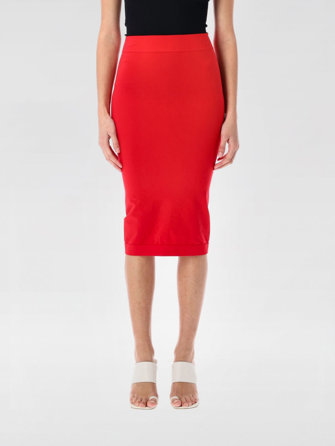 Andreädamo Technical Split Midi Skirt In Red