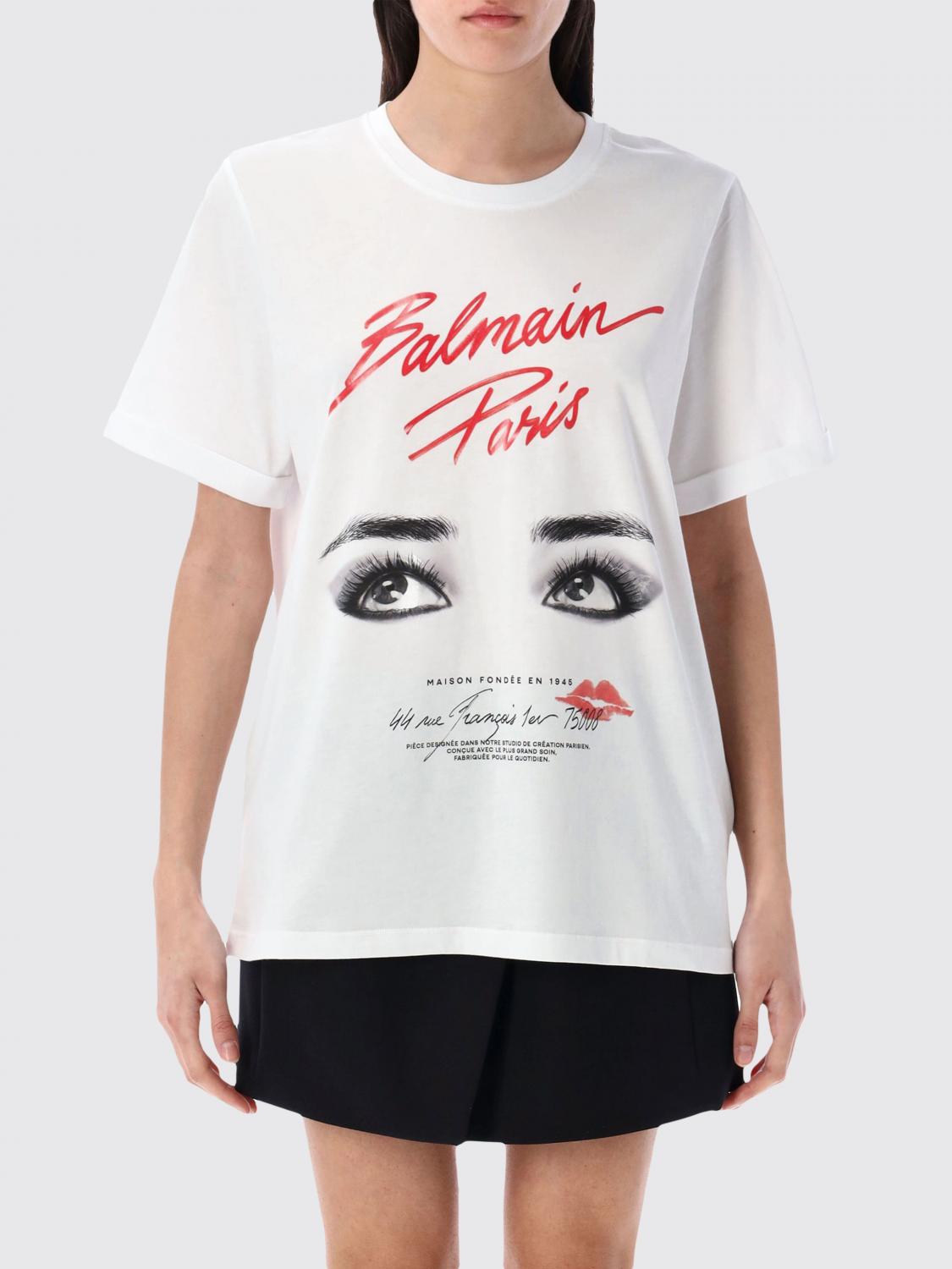 Shop Balmain T-shirt  Woman Color White