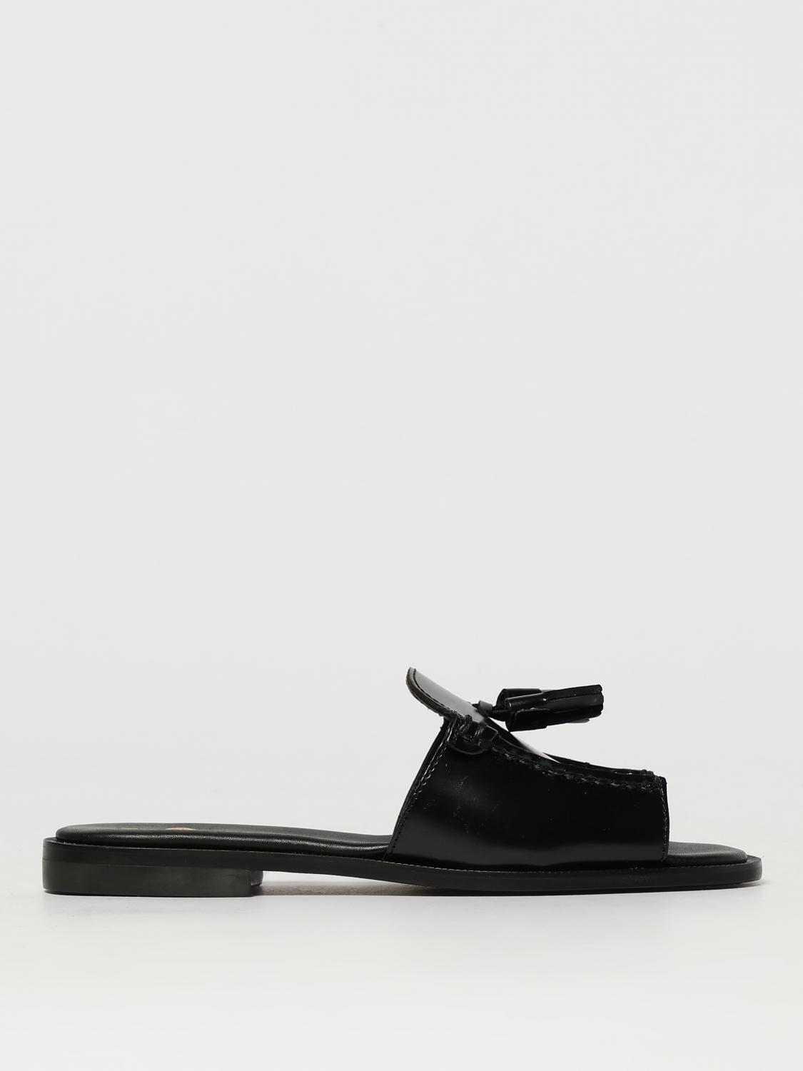 Sebago Black Leather Sandals In Black