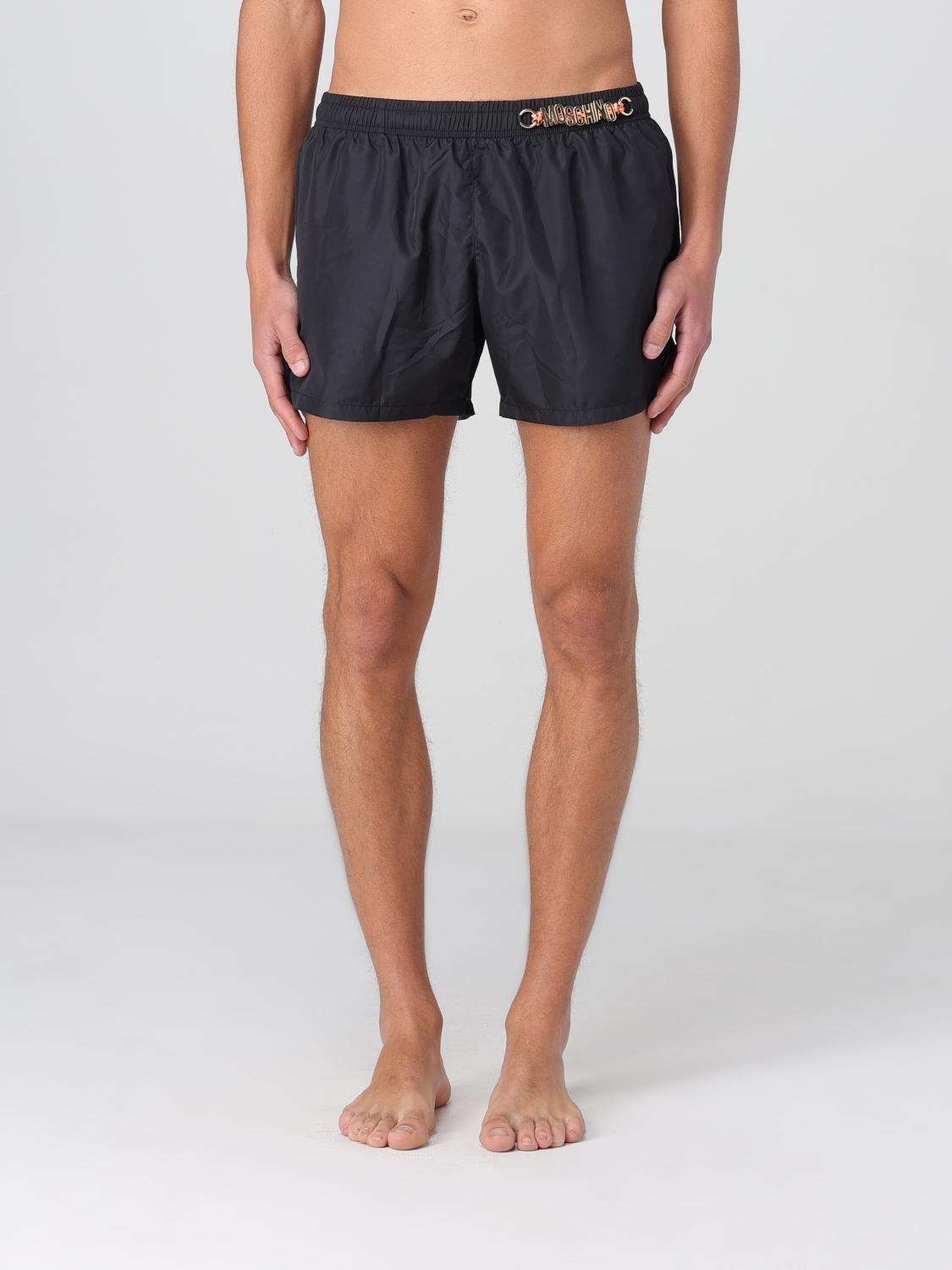 Moschino Logo-plaque Swim Shorts In Black