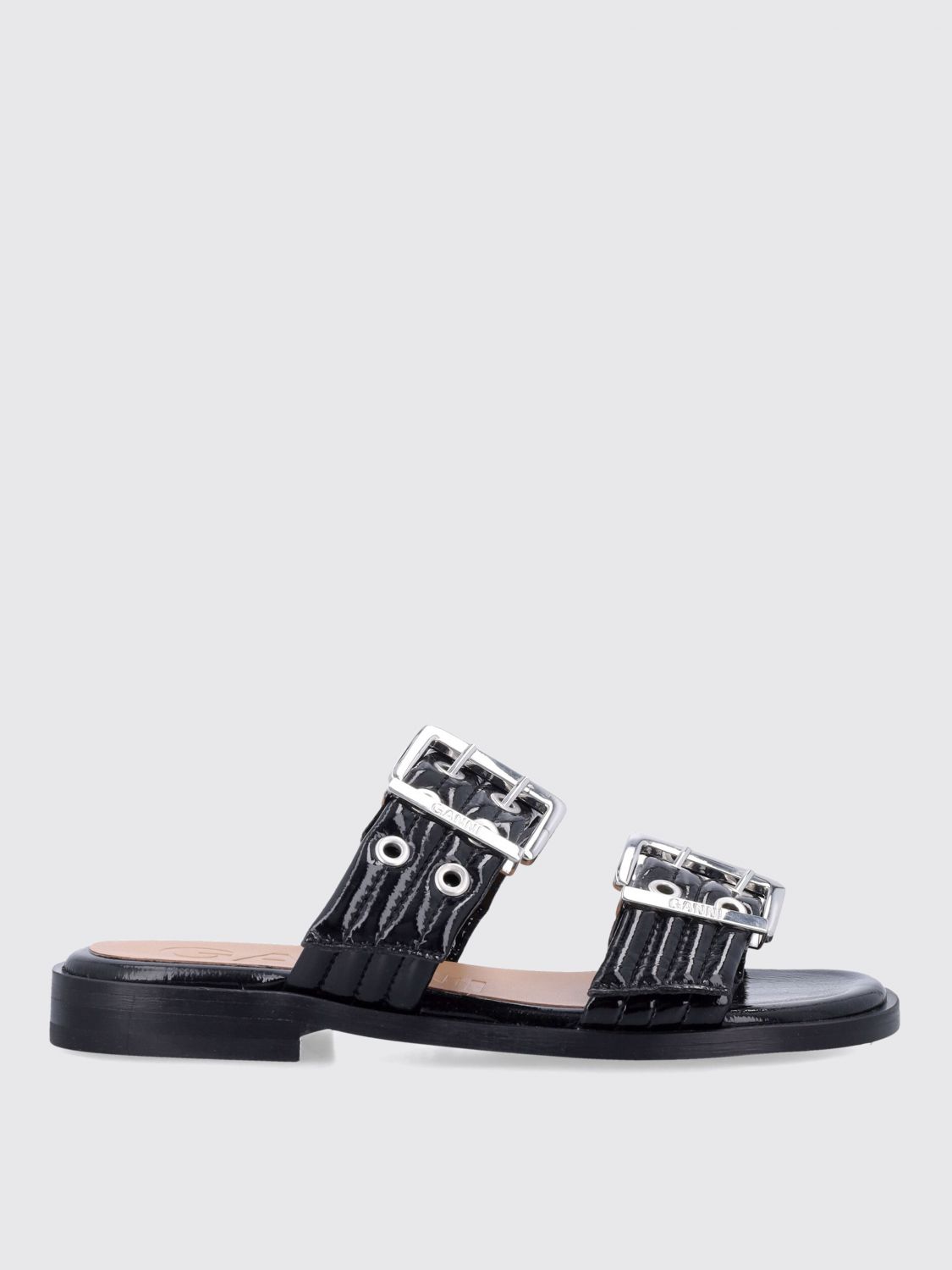 Shop Ganni Flat Shoes Woman Color Black