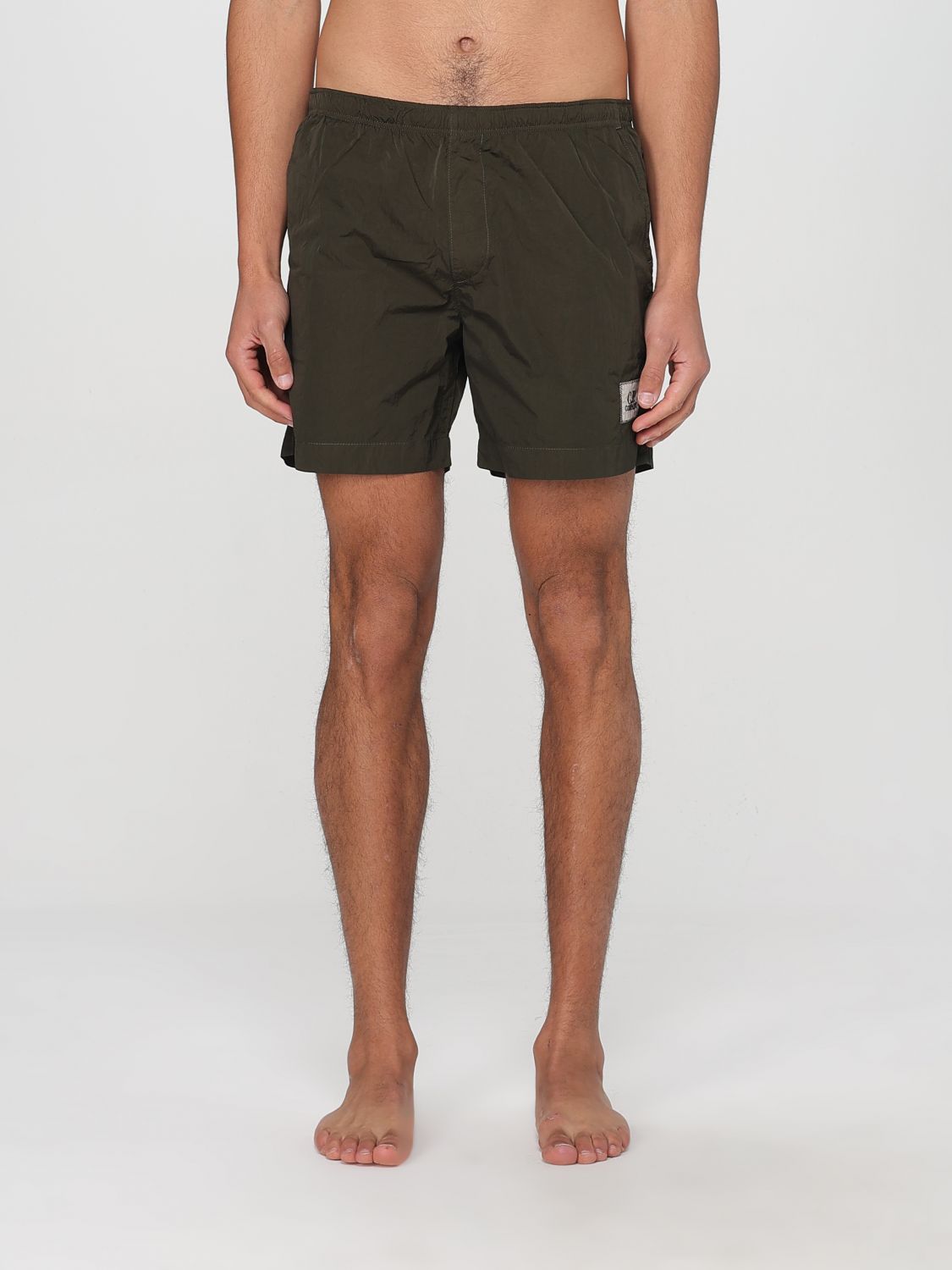 C.p. Company Khaki Swimsuit In Lightweight Chrome-r Nylon In Green