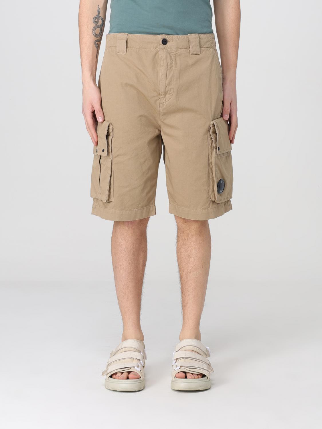 C.p. Company Cotton Cargo Bermuda In Beige