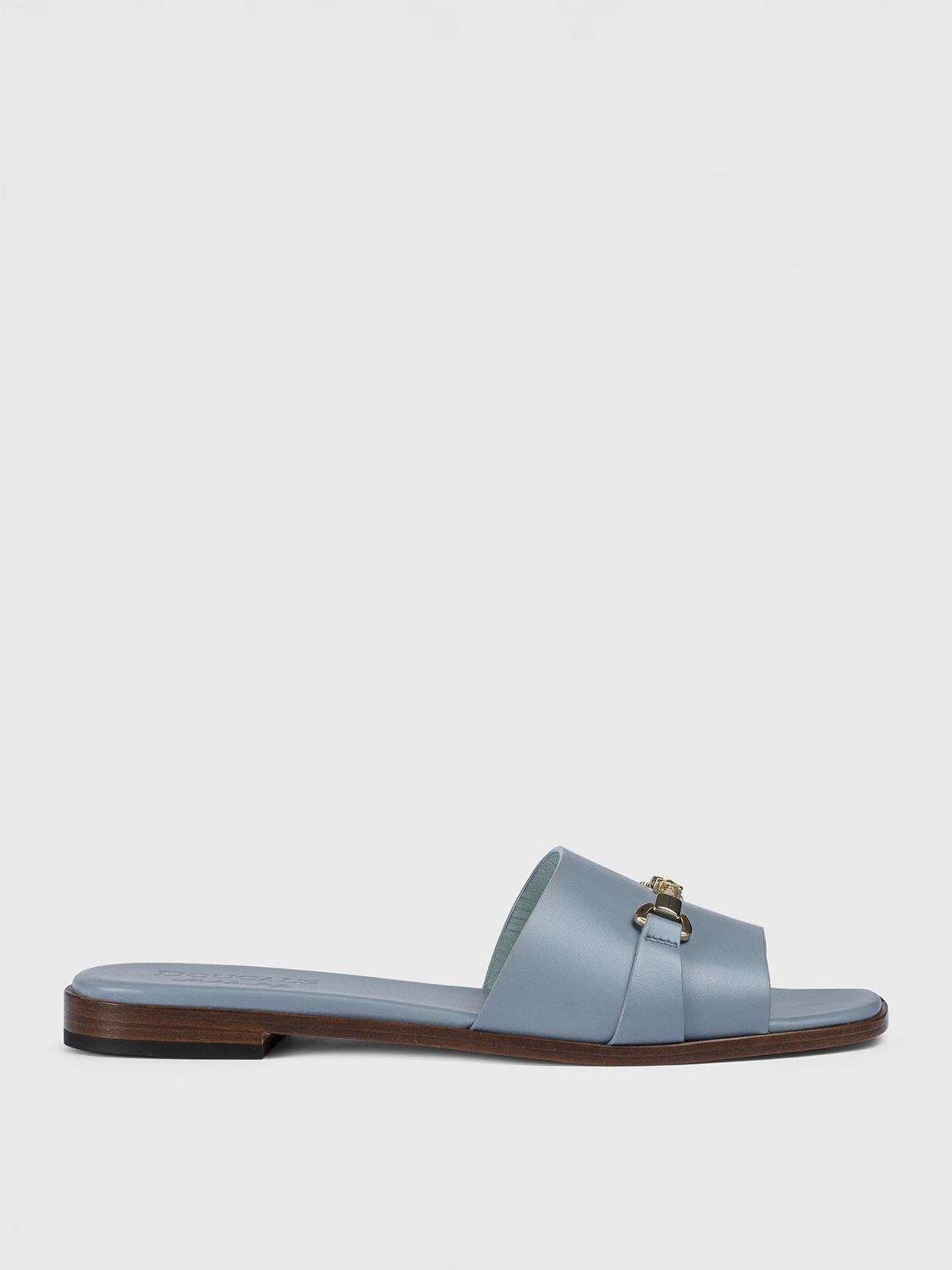 Doucal's Leather Mules In Sky Blue