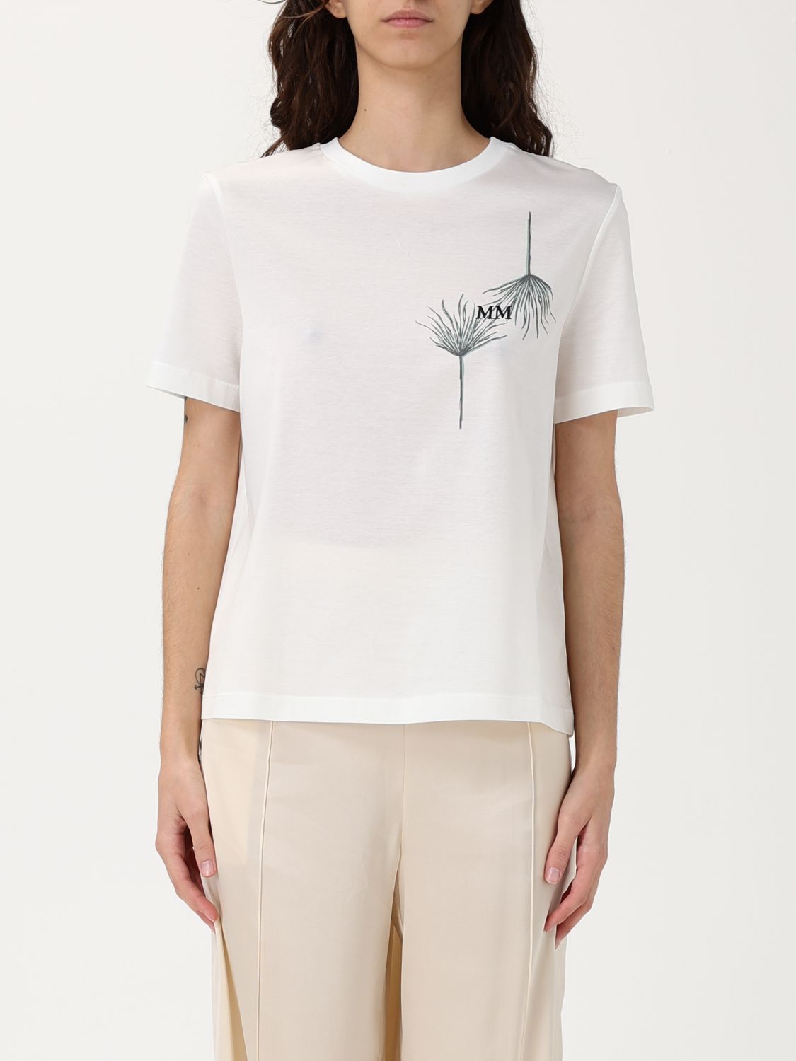 Mm Max Mara T-shirt Woman Color White In White