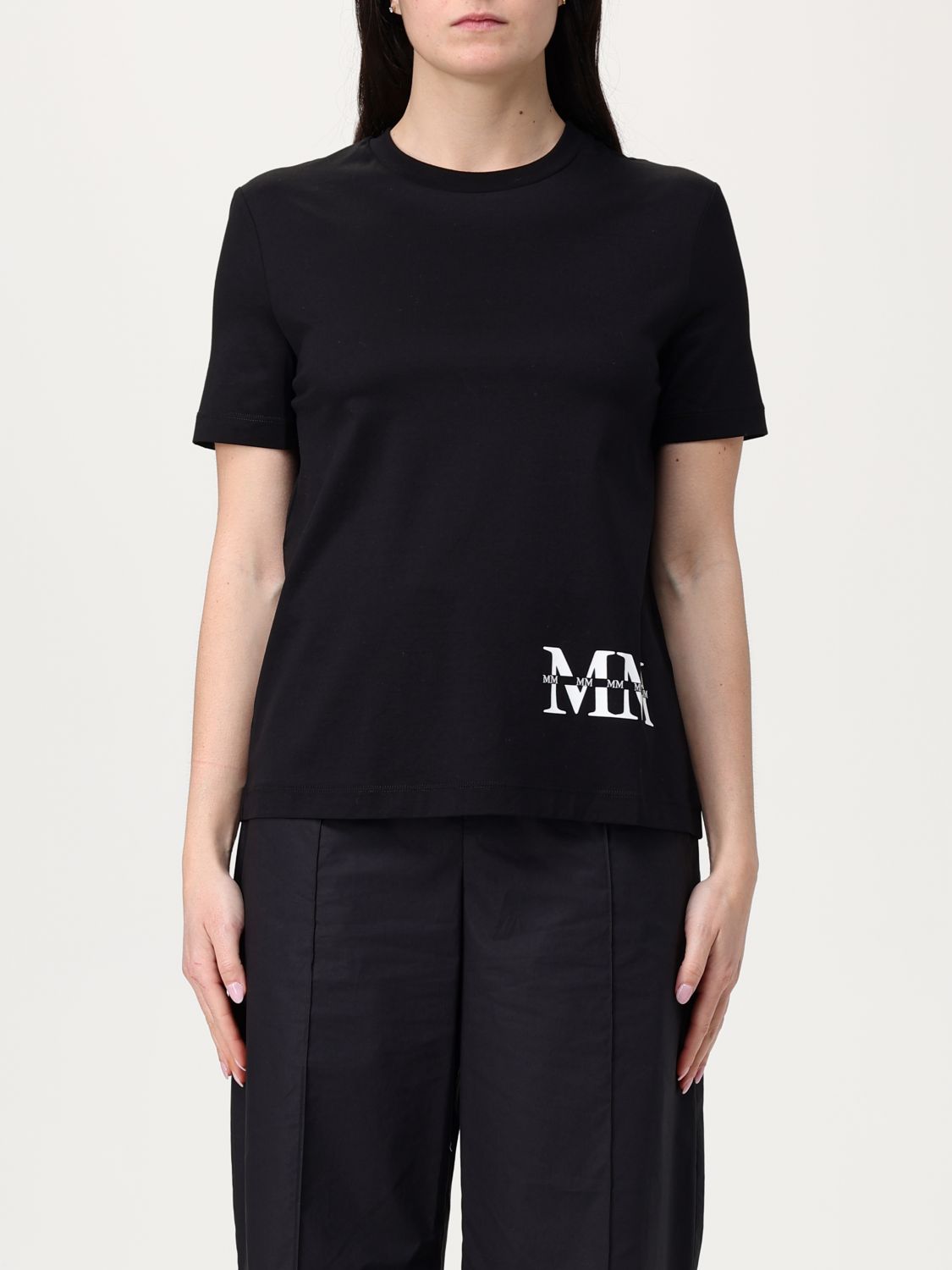 Mm Max Mara T-shirt Woman Color Black In Black