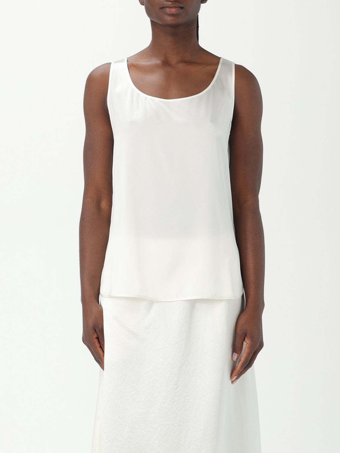 Mm Max Mara Top Woman Color White In White