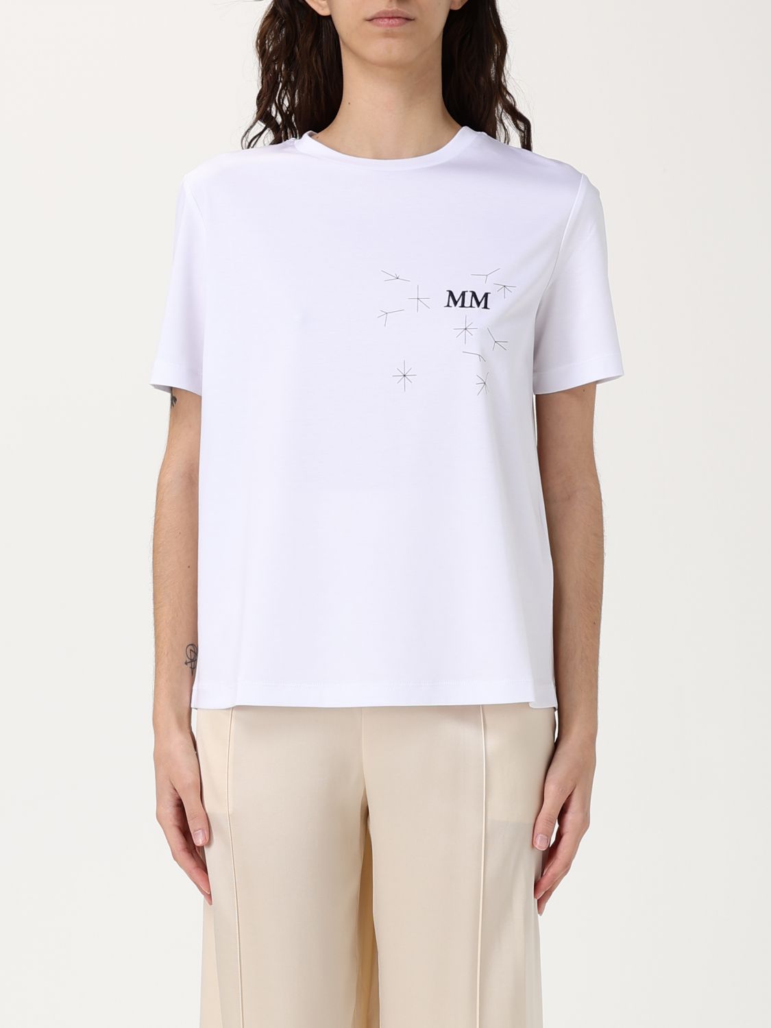 Mm Max Mara T-shirt Woman Color White In White