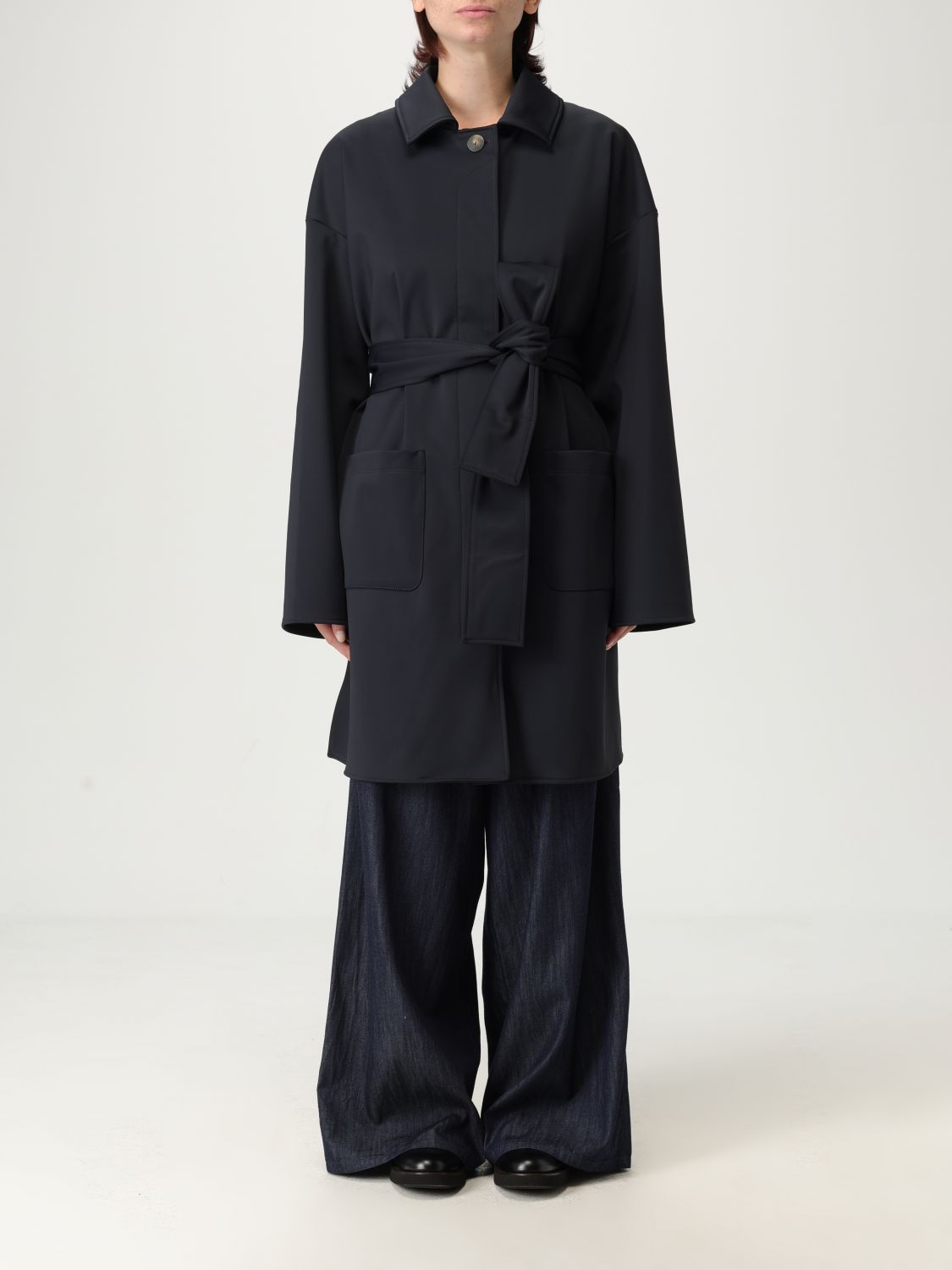 Mm Max Mara Coat Woman Color Blue In Blue