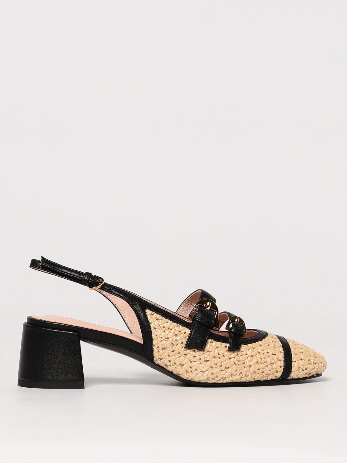 Coccinelle Maia Crochet Straw Slingback Shoes In Black