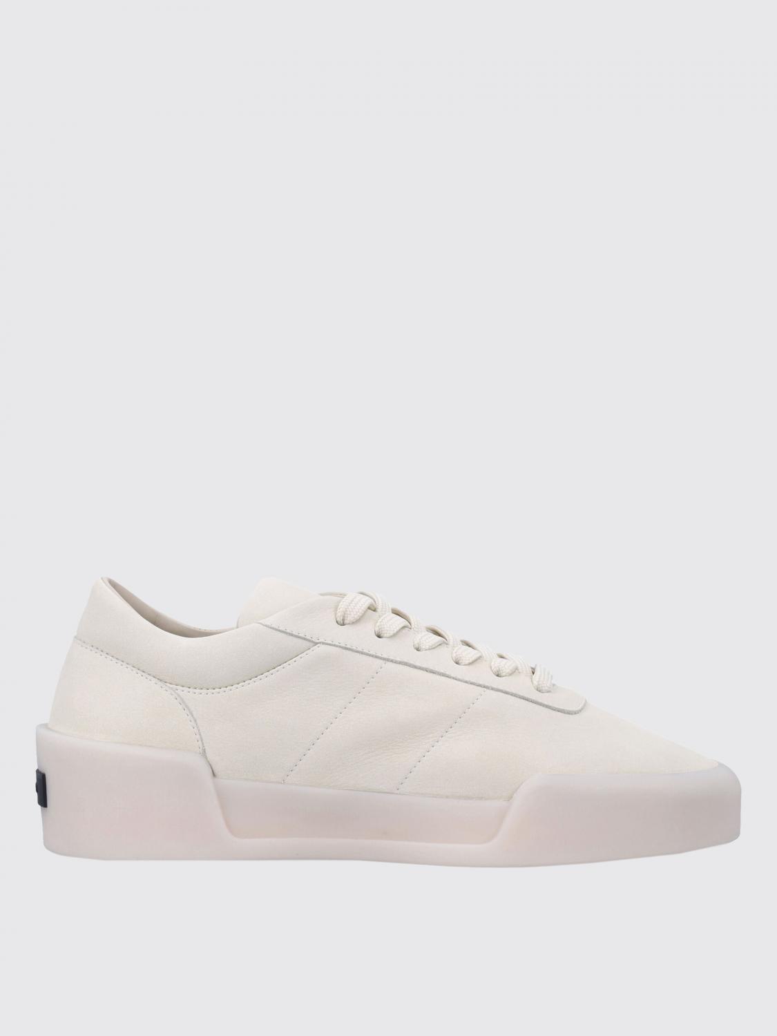 Fear Of God Man Sneakers Ivory Size 7 Leather In Metallic