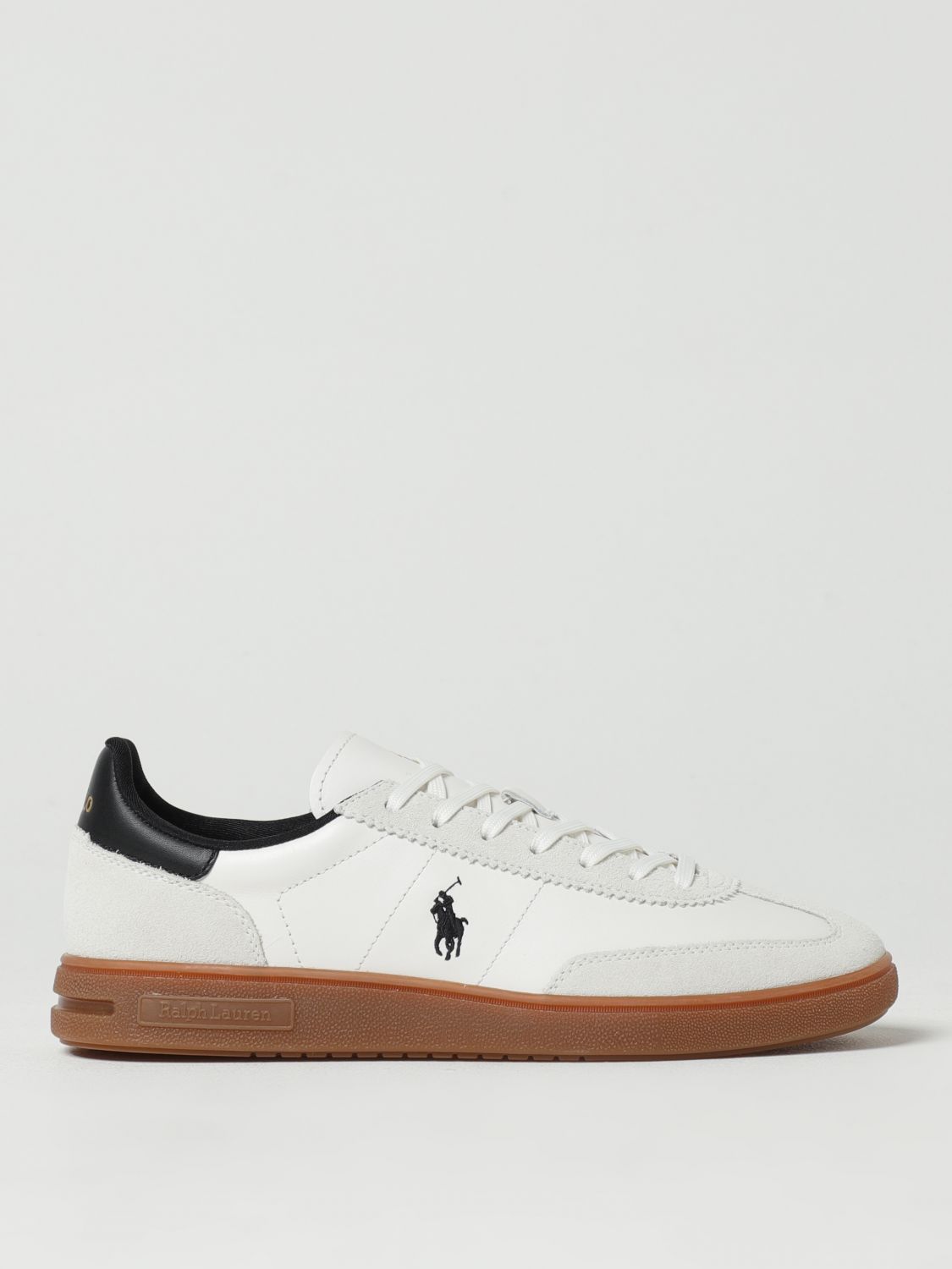 Polo Ralph Lauren Bedford Panelled Leather Sneakers In White
