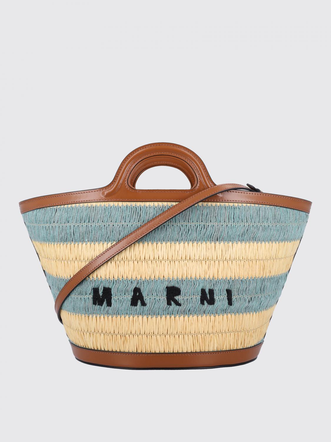 Marni Striped Pattern Tote Bag With Detachable Strap In Multi