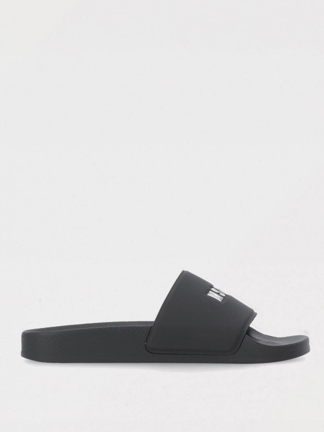 Msgm Woman Sandals Black Size 8 Textile Fibers In Black