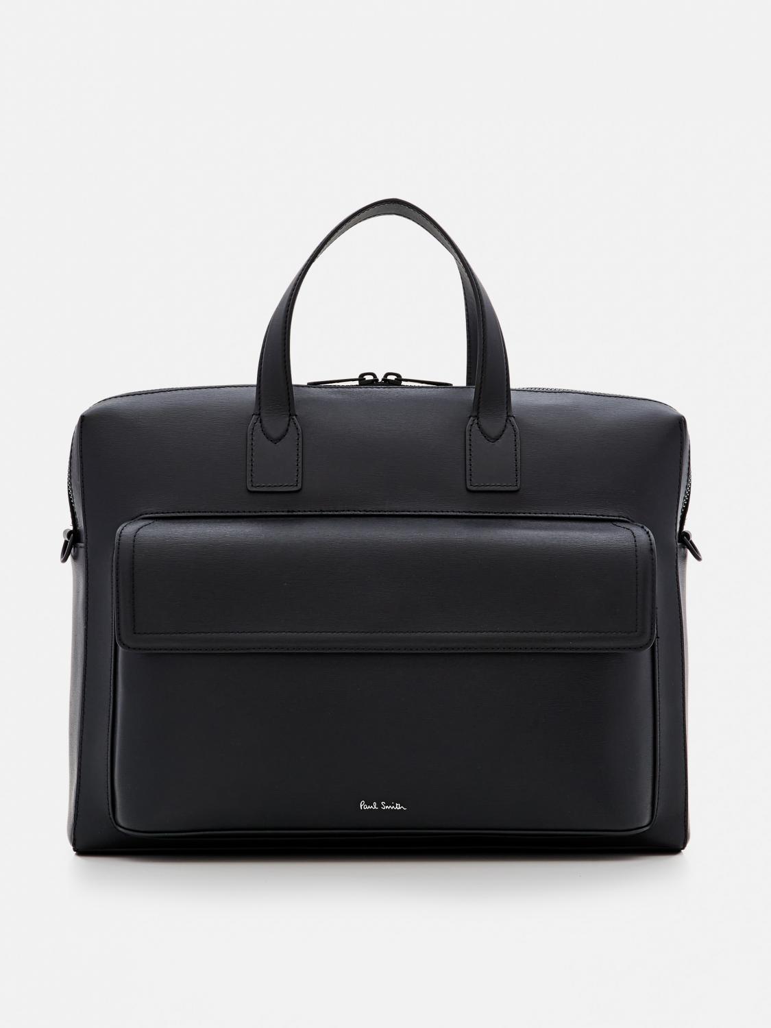 Paul Smith Black Leather Briefcase Bag In Black