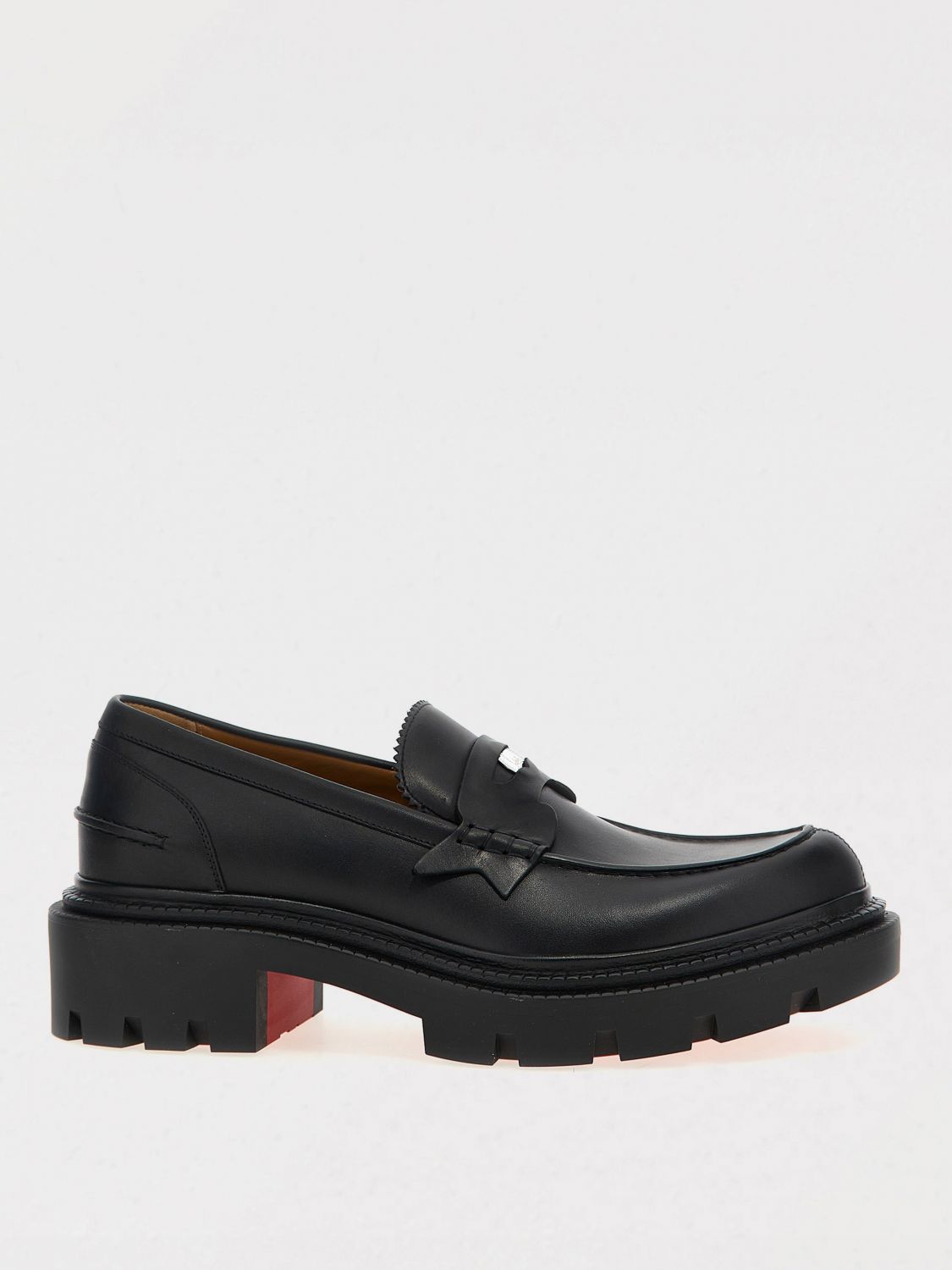 Christian Louboutin College Bow Chunky Round Toe Loafers In Black