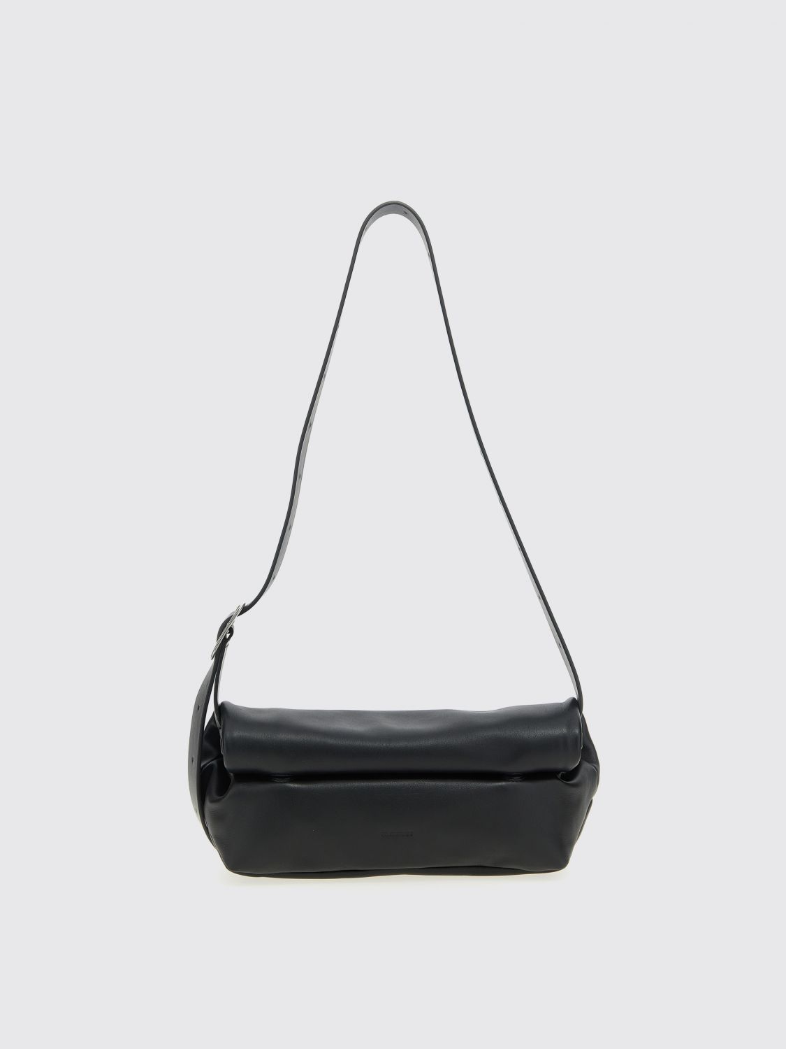 Jil Sander Black Rollup Small Square Belt Bag In Black