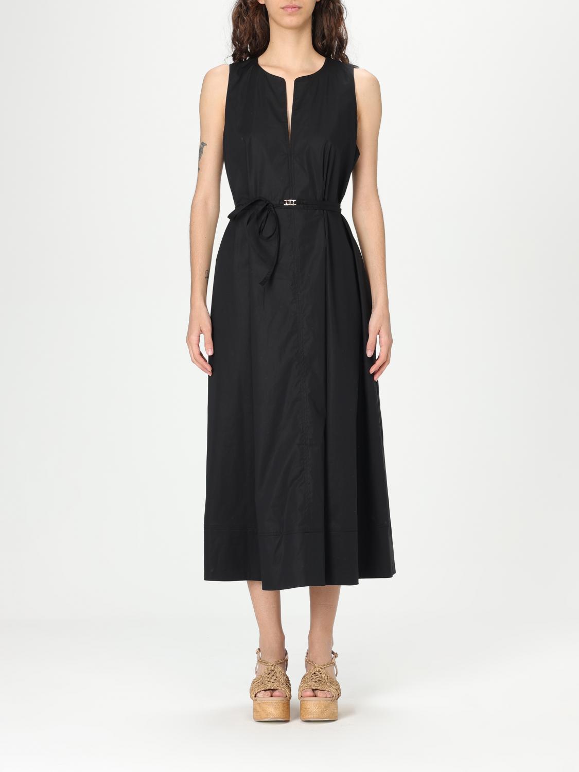 Twinset Robe Longue Sans Manches En Popeline