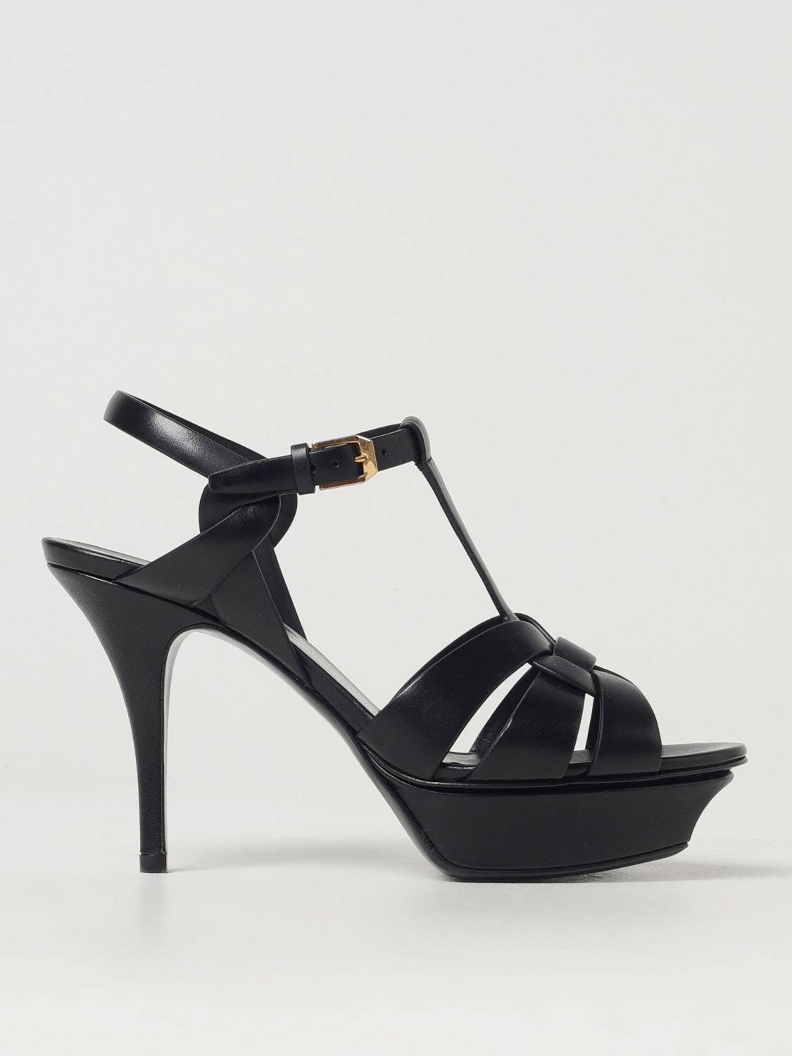 Shop Saint Laurent Heeled Sandals Woman Color Black