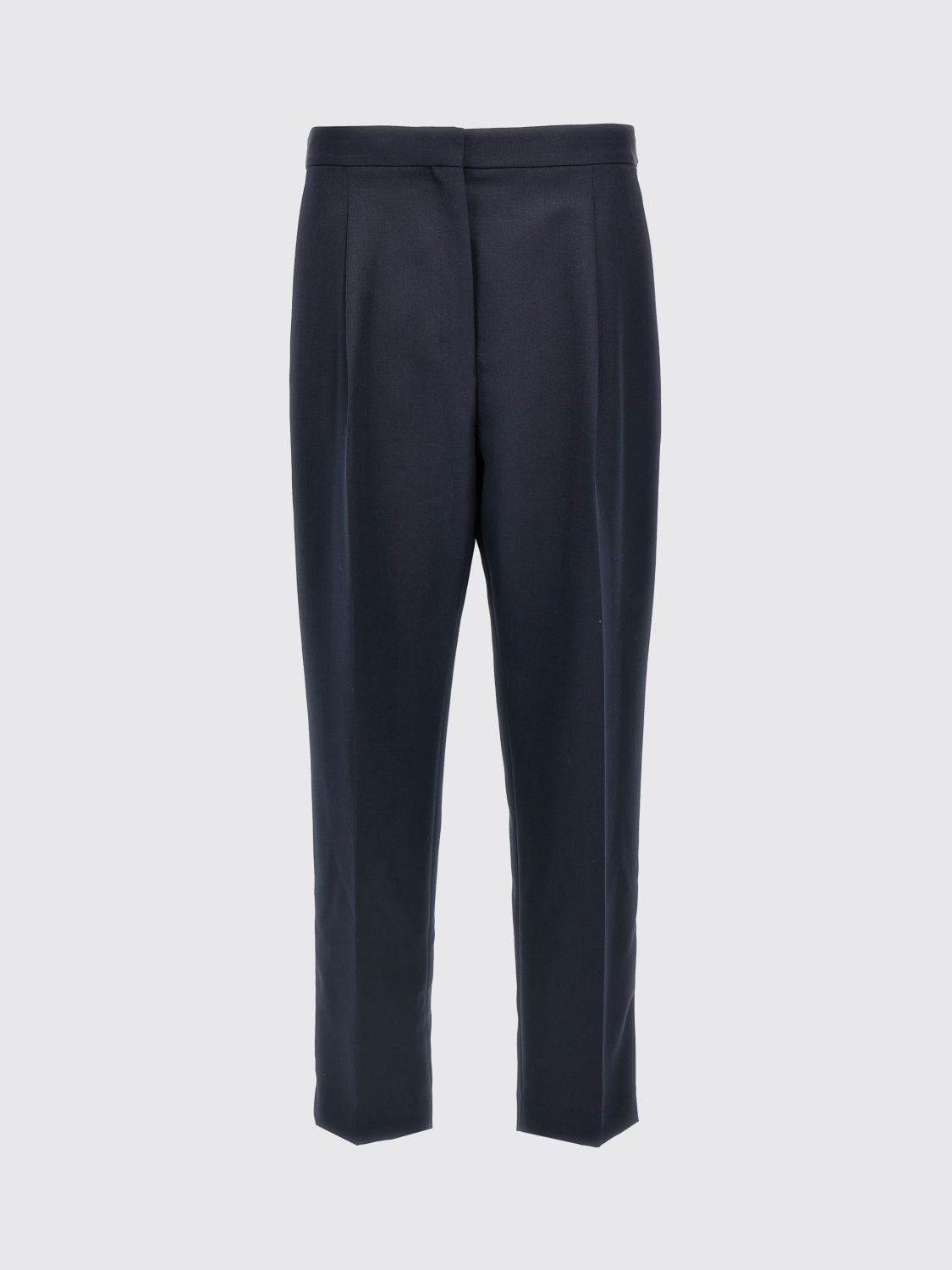 Theory Wool Trousers With Pleated Front And Back Pocket In Blue