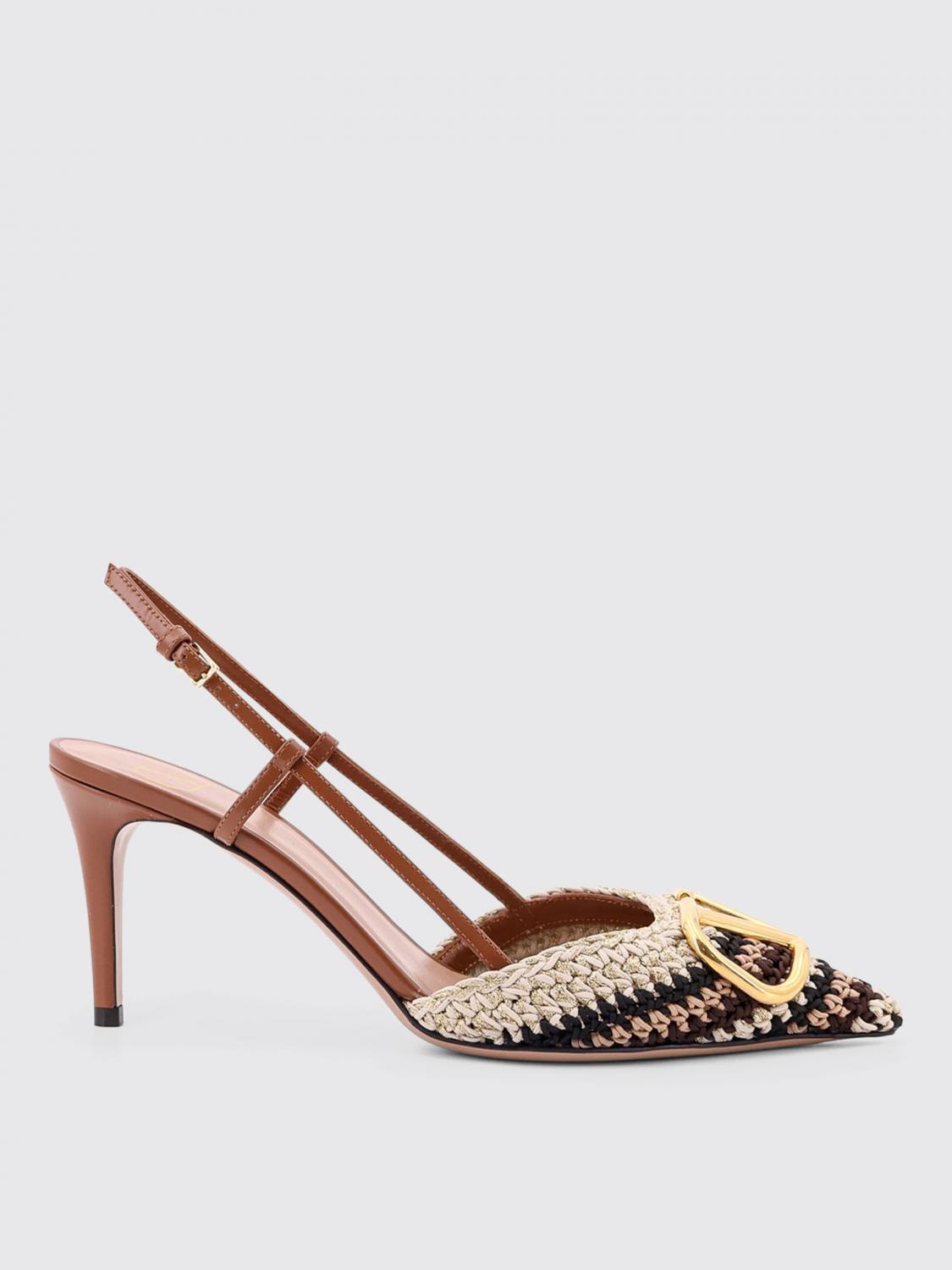 Valentino Vlogo Signature Slingback Pumps In Brown