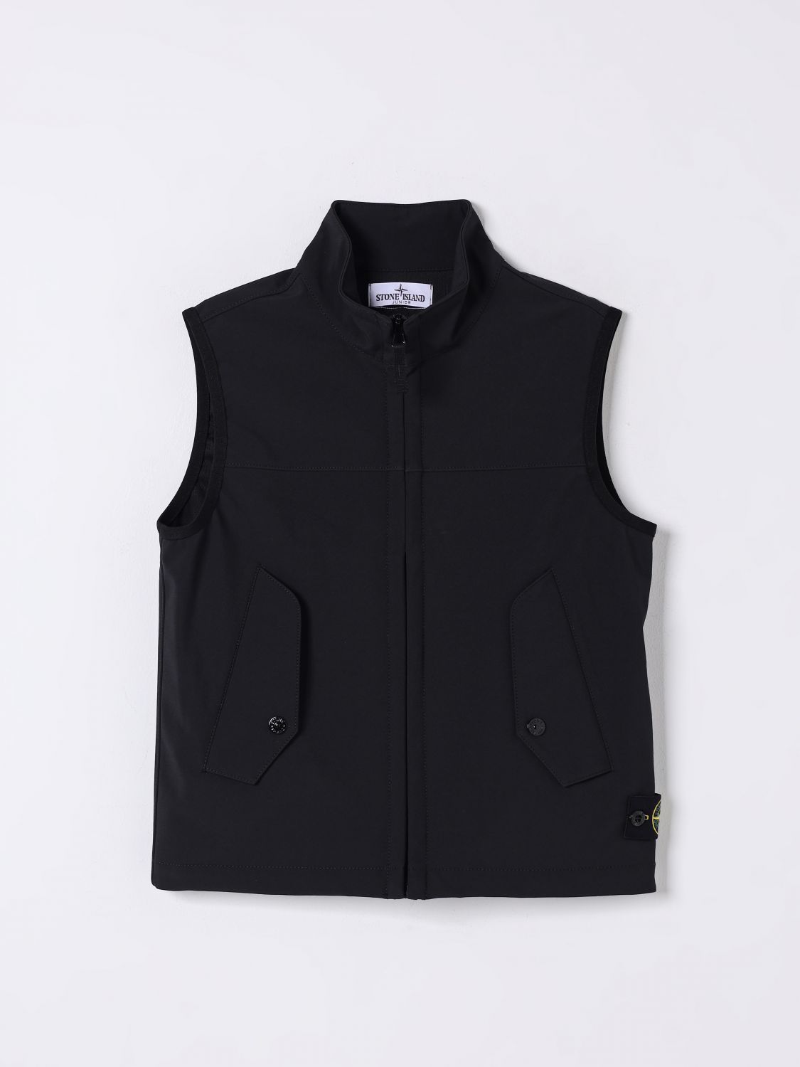 Stone Island Waistcoat Junior Kids Color Black In Black