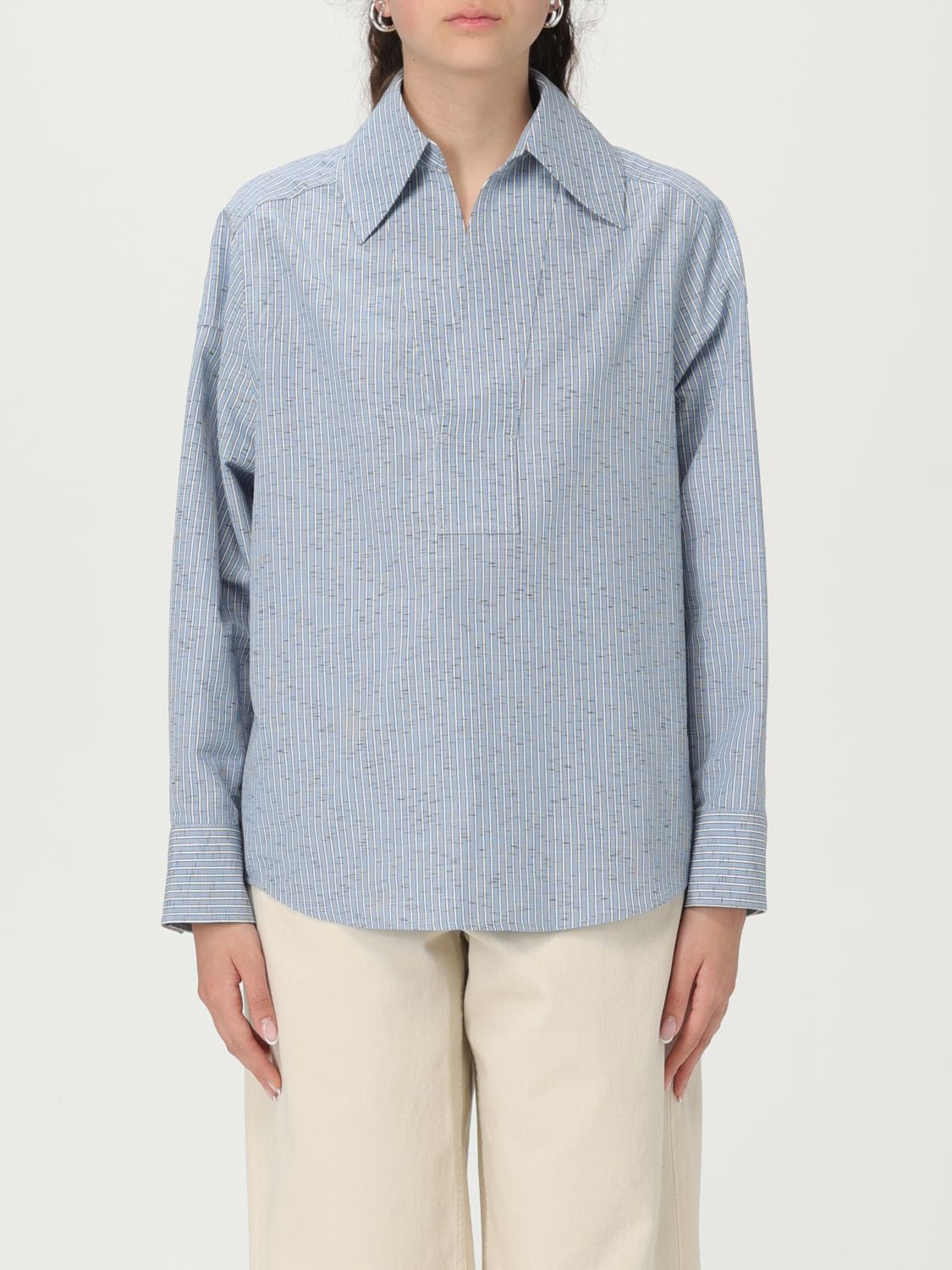 Shop Bottega Veneta Shirt Woman Color Blue