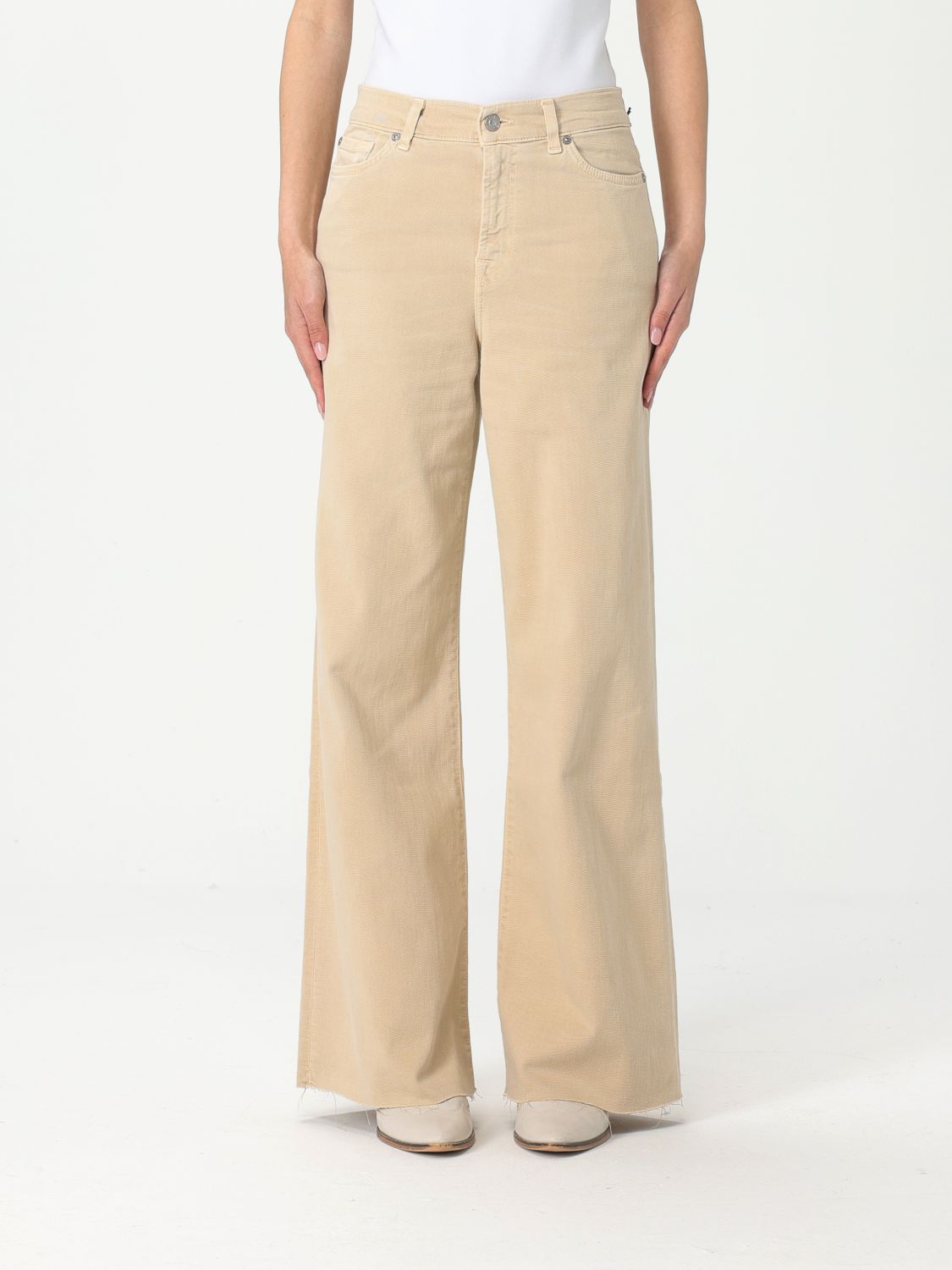Shop 7 For All Mankind Jeans Woman Color Beige