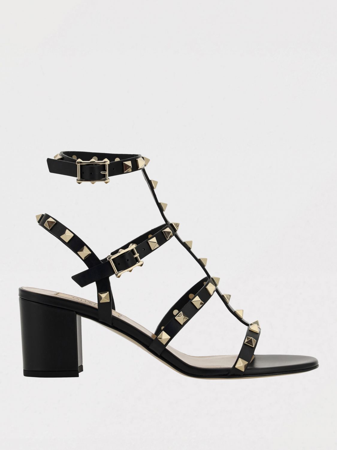 Shop Valentino Heeled Sandals Garavani Woman Color Black In ブラック