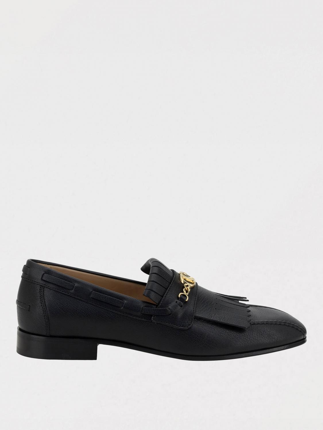 Valentino Vlogo Signature Kidskin Loafer With Fringes In ブラック