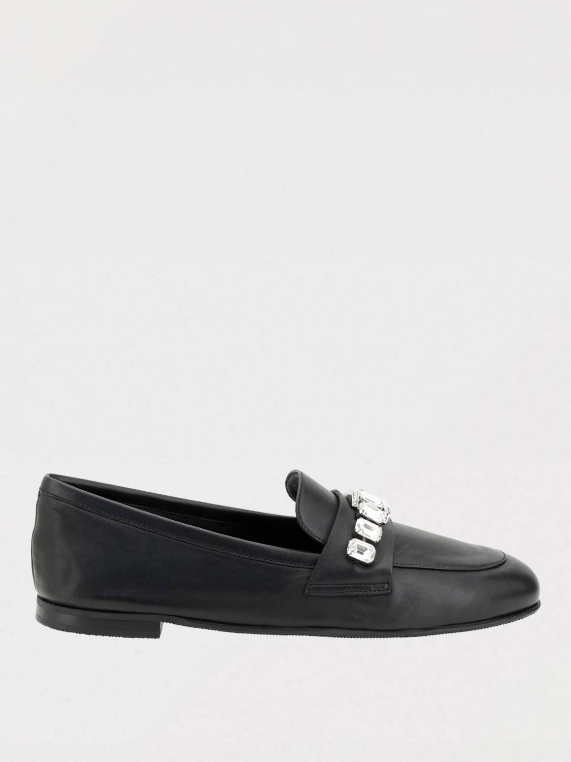 Casadei Loafers With Sparkling Embellishments In ブラック