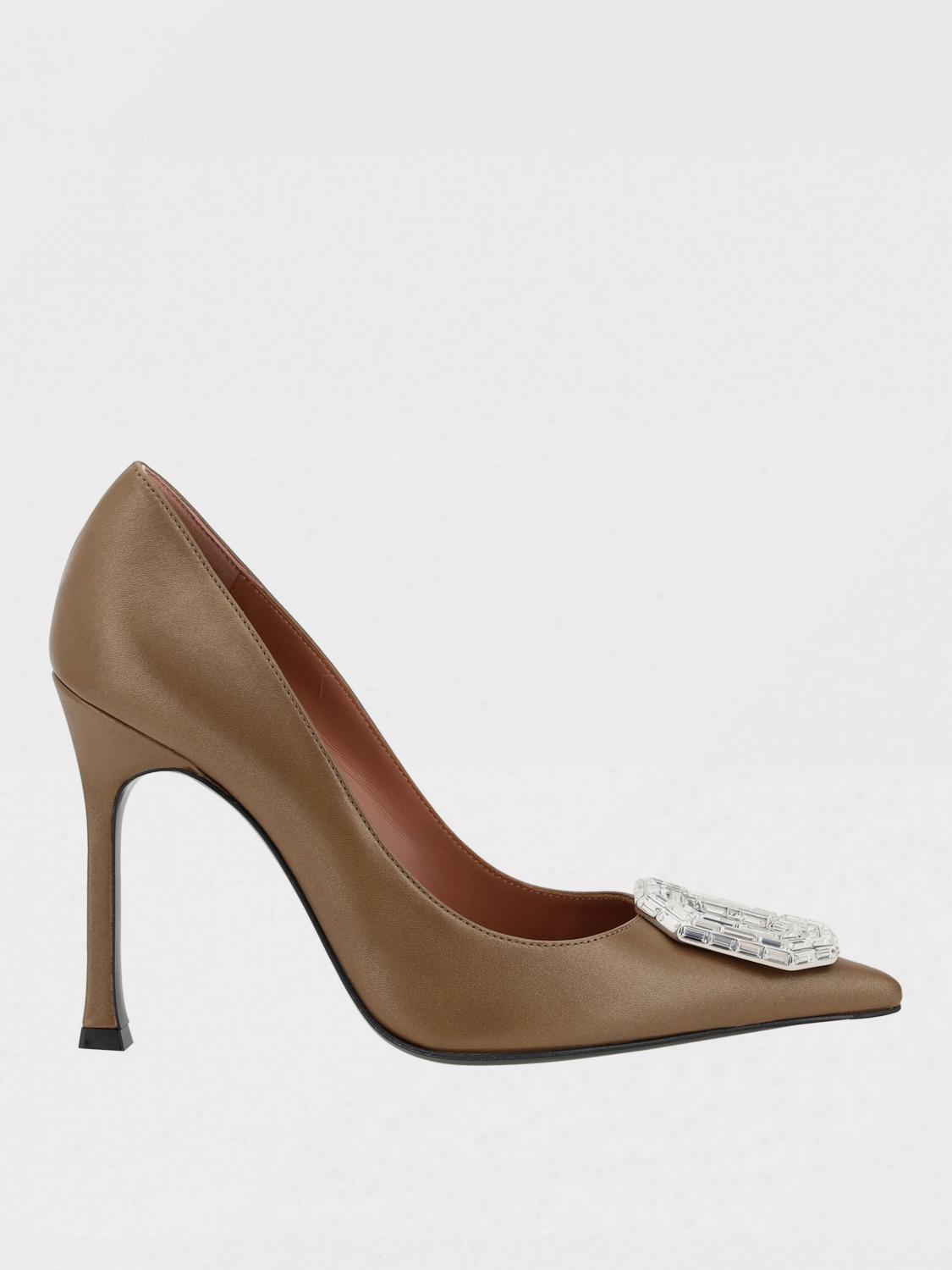 Amina Muaddi 105mm Camelia Crystal-embellished Pointed-toe Pumps In Brown